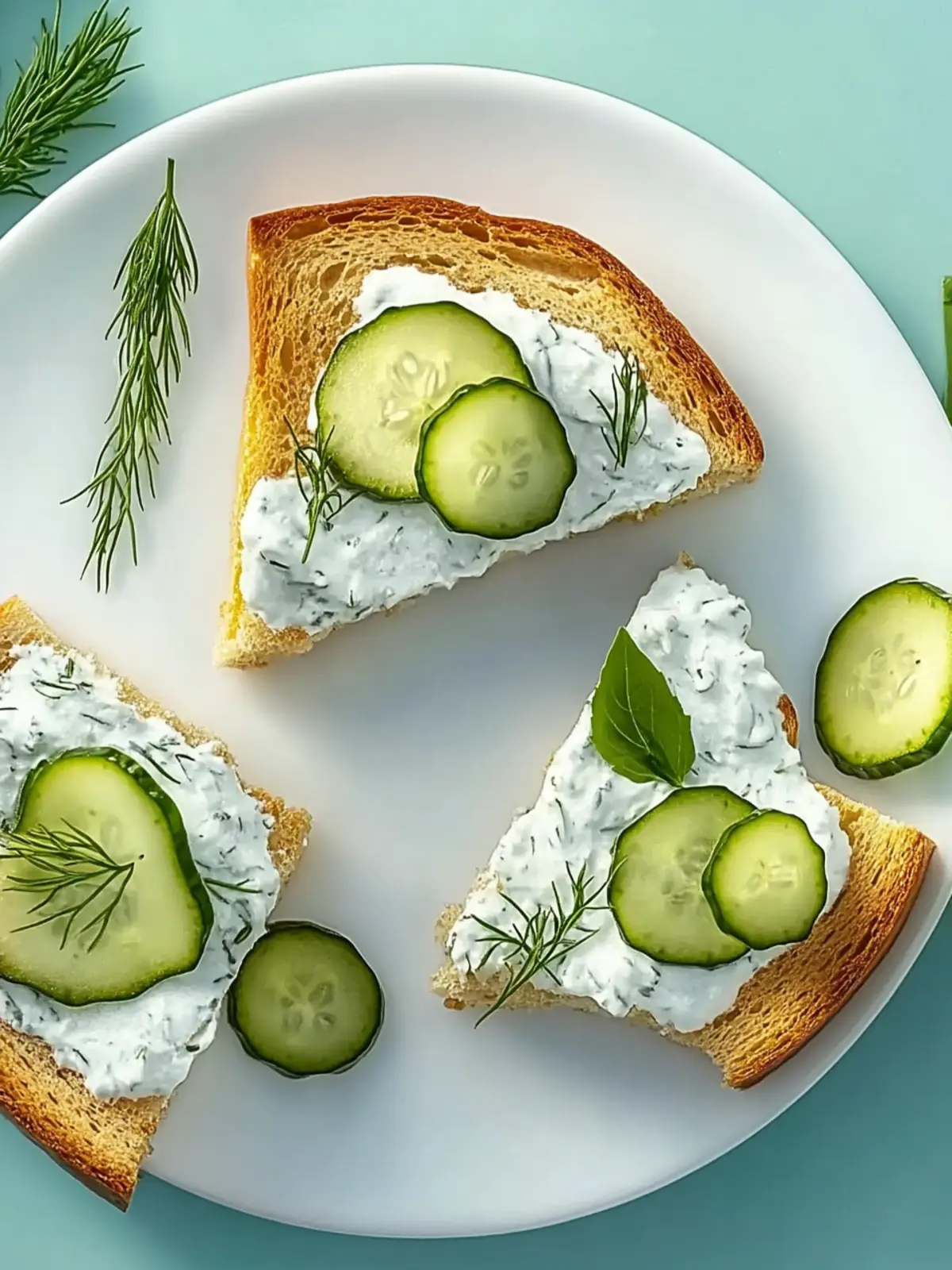 Mini-Sandwiches mit Frischkäse und Gurke für Jeden 5 Mini-Sandwiches mit Frischkäse und Gurke