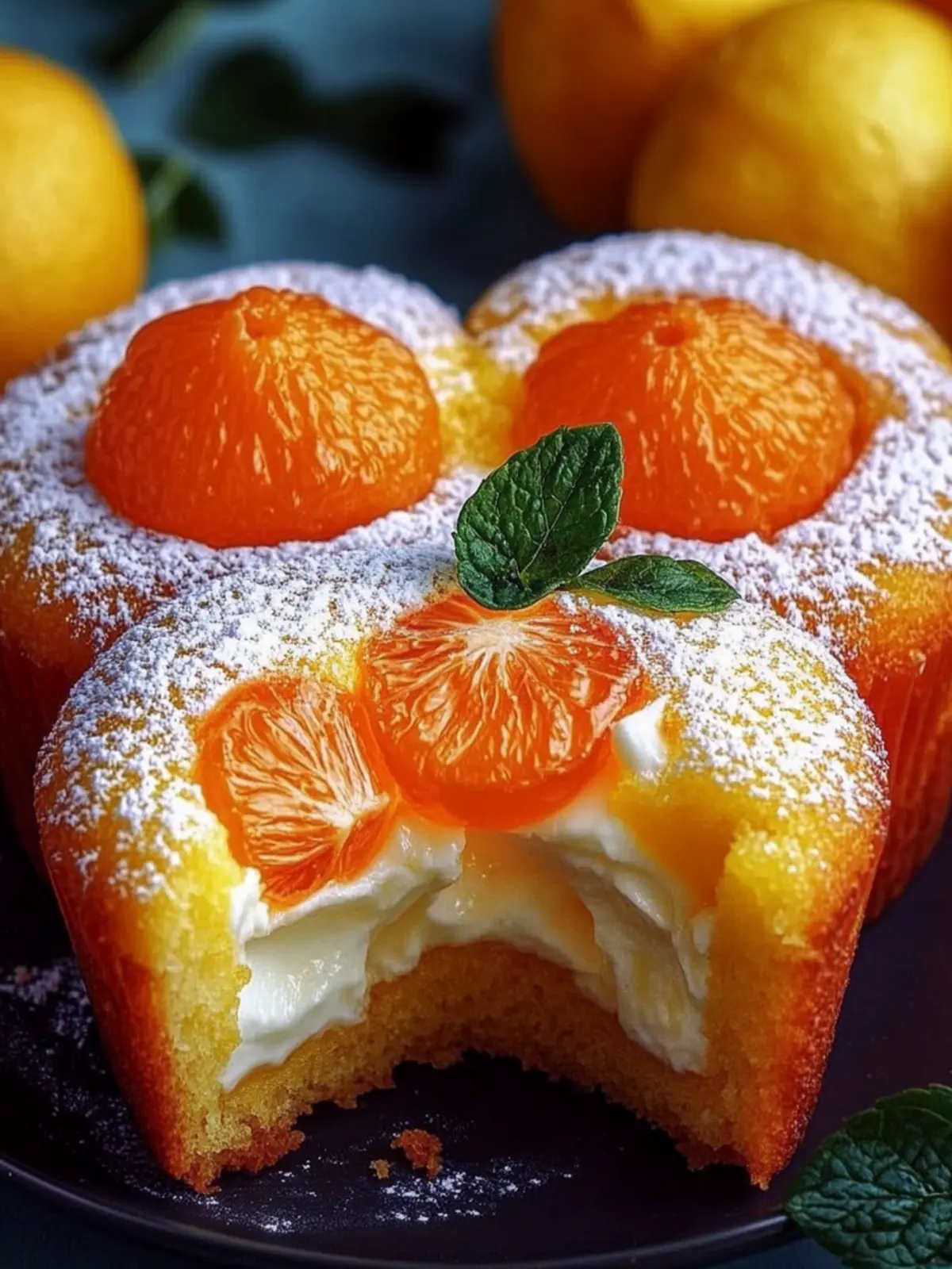 Käsekuchen-Muffins mit Mandarinen für jeden Anlass 2 Käsekuchen-Muffins mit Mandarinen