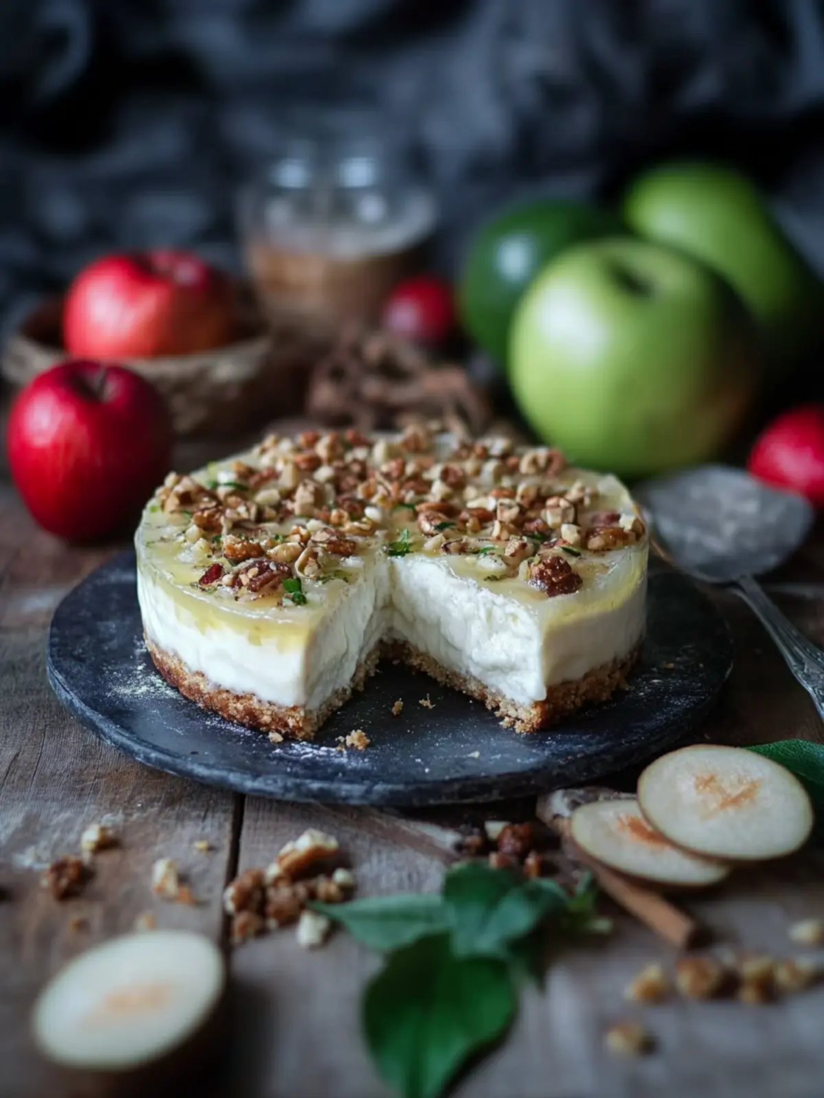 Würziger gebackener Apfelkäsekuchen mit Zimtkruste 5 Würziger gebackener Apfelkäsekuchen mit Zimtkruste