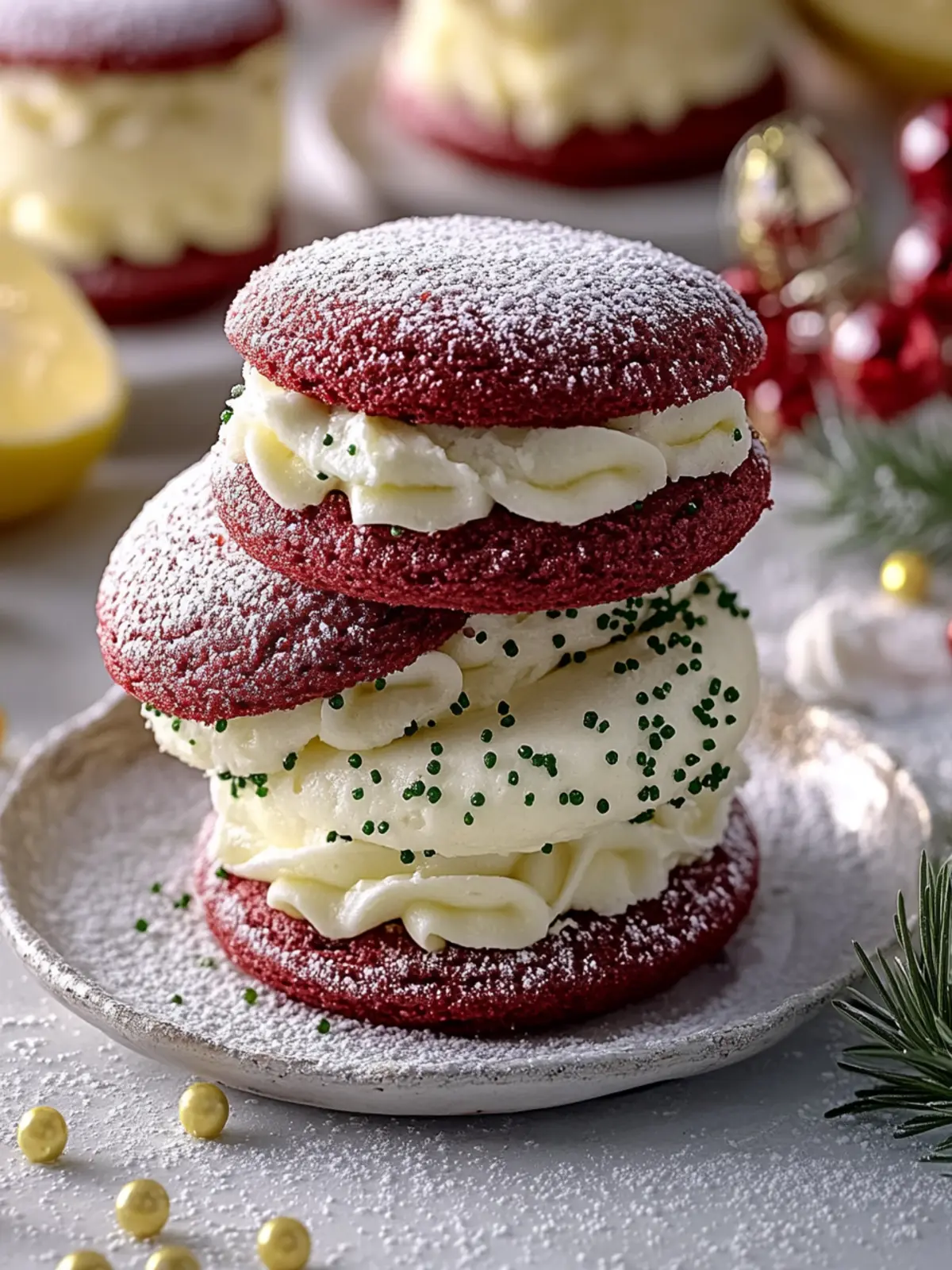 Rotes Samtkranz Whoopie Pies für festliche Freude 5 Rotes Samtkranz Whoopie Pies
