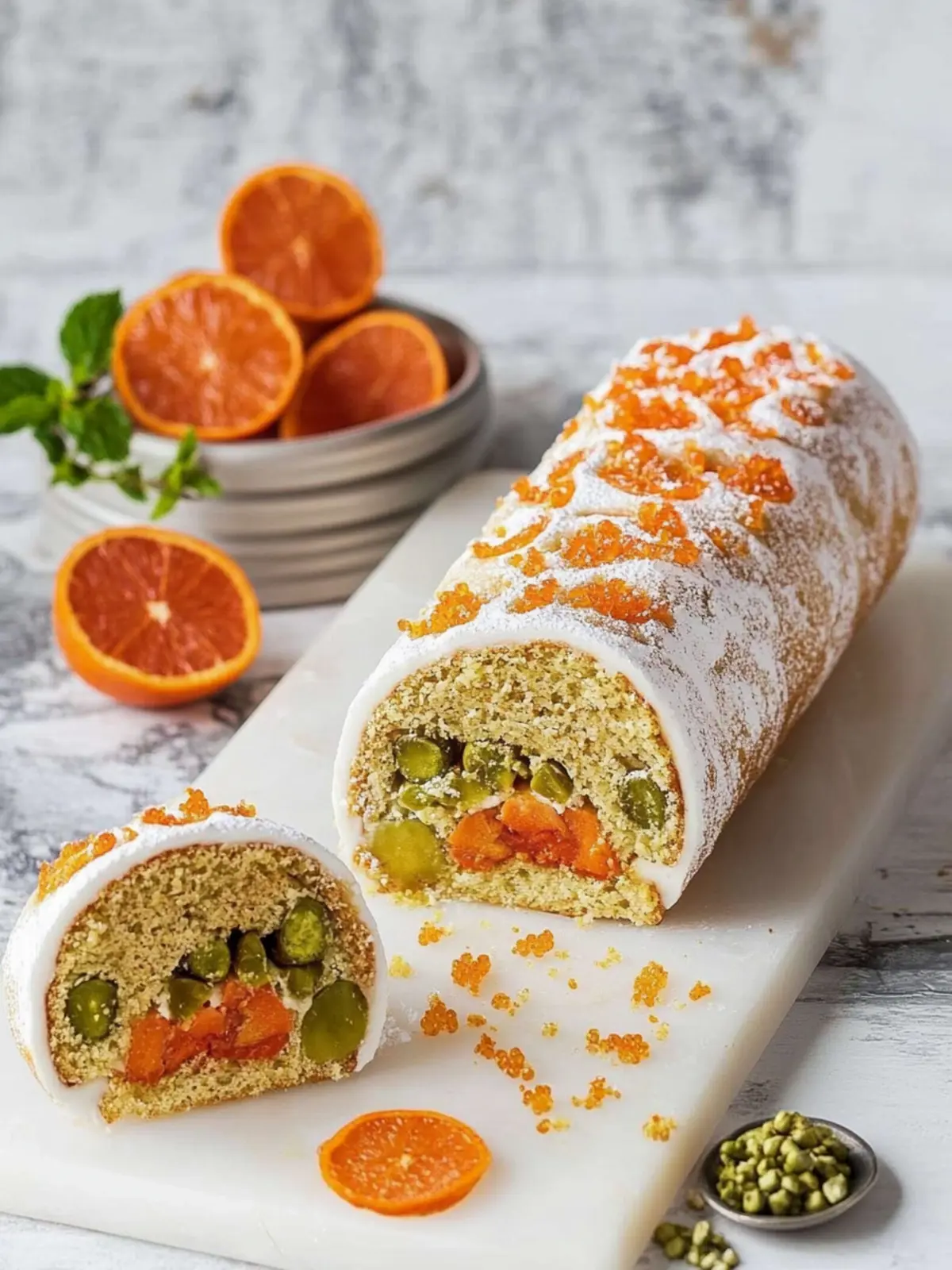 Karottenkuchen Biskuitrolle mit Frischkäsefüllung frisch genießen 3 Karottenkuchen Biskuitrolle mit Frischkäsefüllung