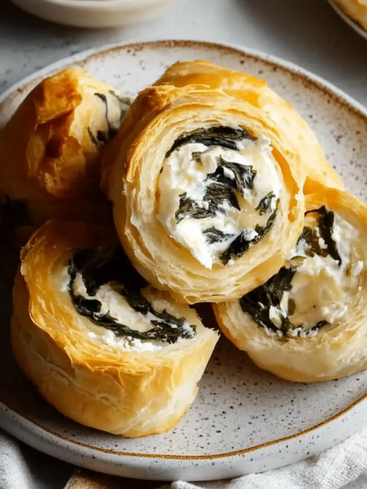 Blätterteig Spinat Feta Schnecken für jeden Snack-Liebhaber 4 Blätterteig, Spinat, Feta, Schnecken