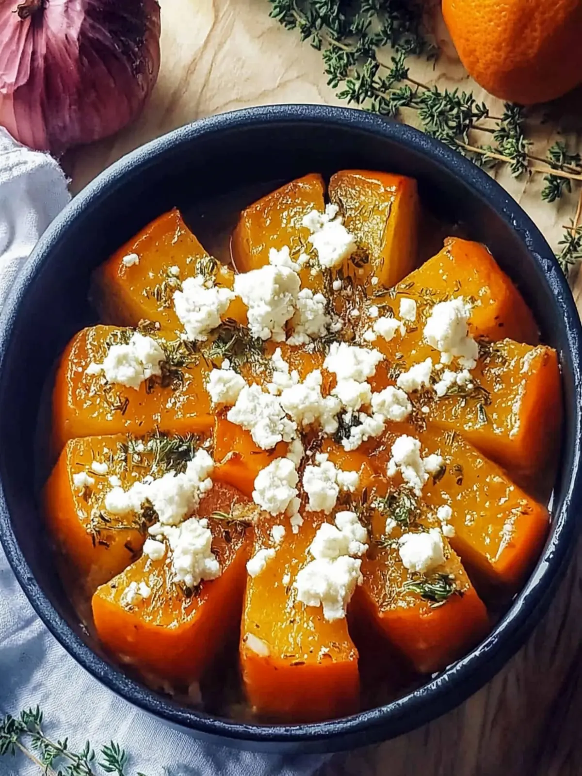 Kürbis mit Feta aus der Heißluftfritteuse genießen 4 Kürbis mit Feta aus der Heißluftfritteuse