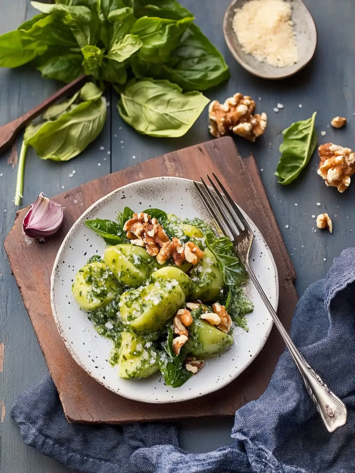 Wilde Knoblauch-Gnocchi mit Pesto und Pinienkernen 5 Wilde Knoblauch-Gnocchi mit wildem Knoblauch-Pesto und Pinienkerne