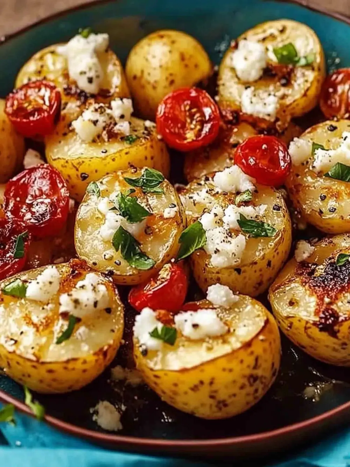 Crispy ofen gebackene Kartoffeln mit Feta lecker leicht 4 Crispy ofen gebackene Kartoffeln mit Feta