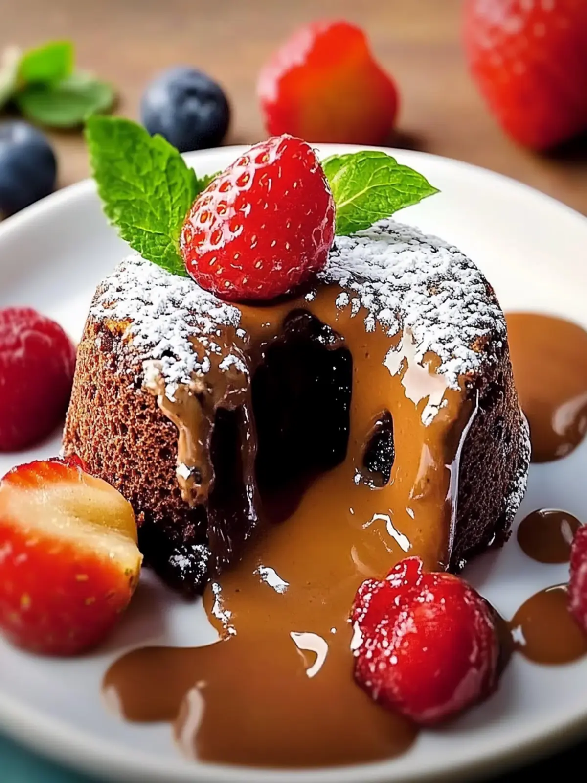 Schokoladen-Erdnussbutter-Lava-Kuchen für Gaumenfreuden 2 Schokoladen-Erdnussbutter-Lava-Kuchen, die Herzen und Geschmacksnerven zum Schmelzen bringen