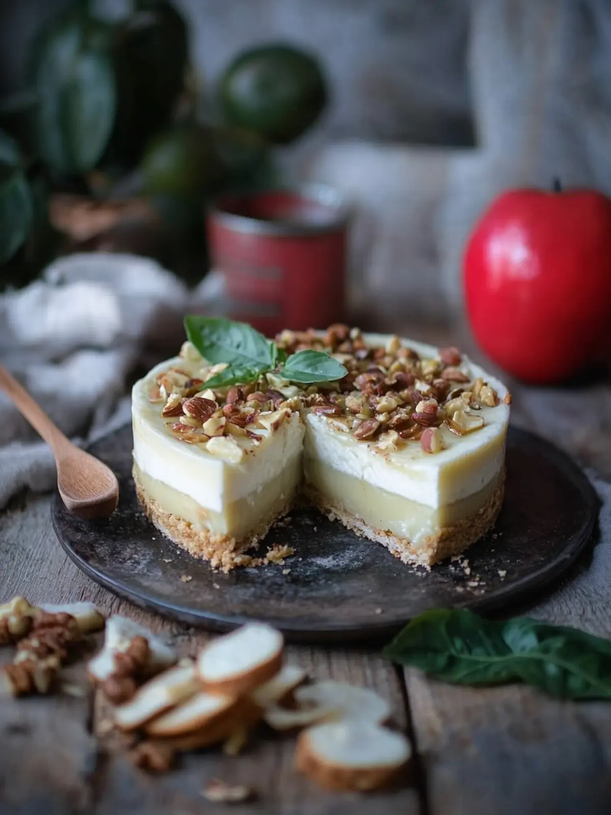 Würziger gebackener Apfelkäsekuchen mit Zimtkruste 3 Würziger gebackener Apfelkäsekuchen mit Zimtkruste