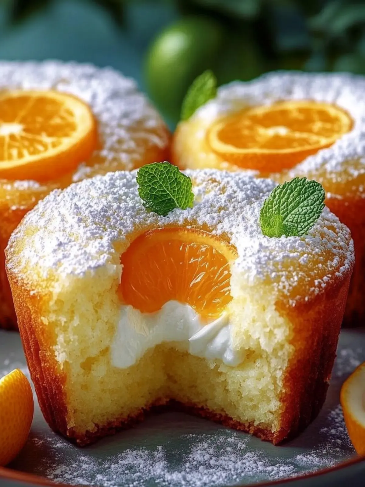 Käsekuchen-Muffins mit Mandarinen für jeden Anlass 3 Käsekuchen-Muffins mit Mandarinen