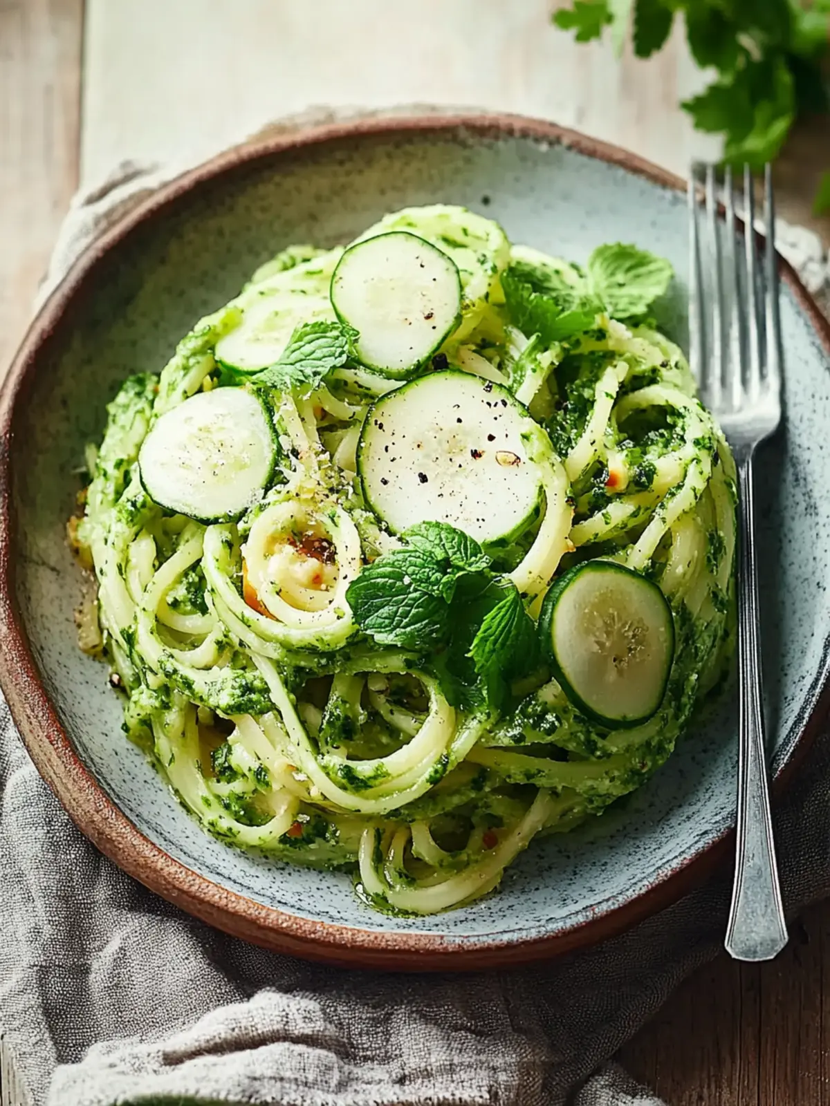 Grüne Zucchini-Nudeln mit cremigem Avocado-Pesto genießen 5 Grüne Zucchini-Nudeln mit cremigem Avocado-Pesto