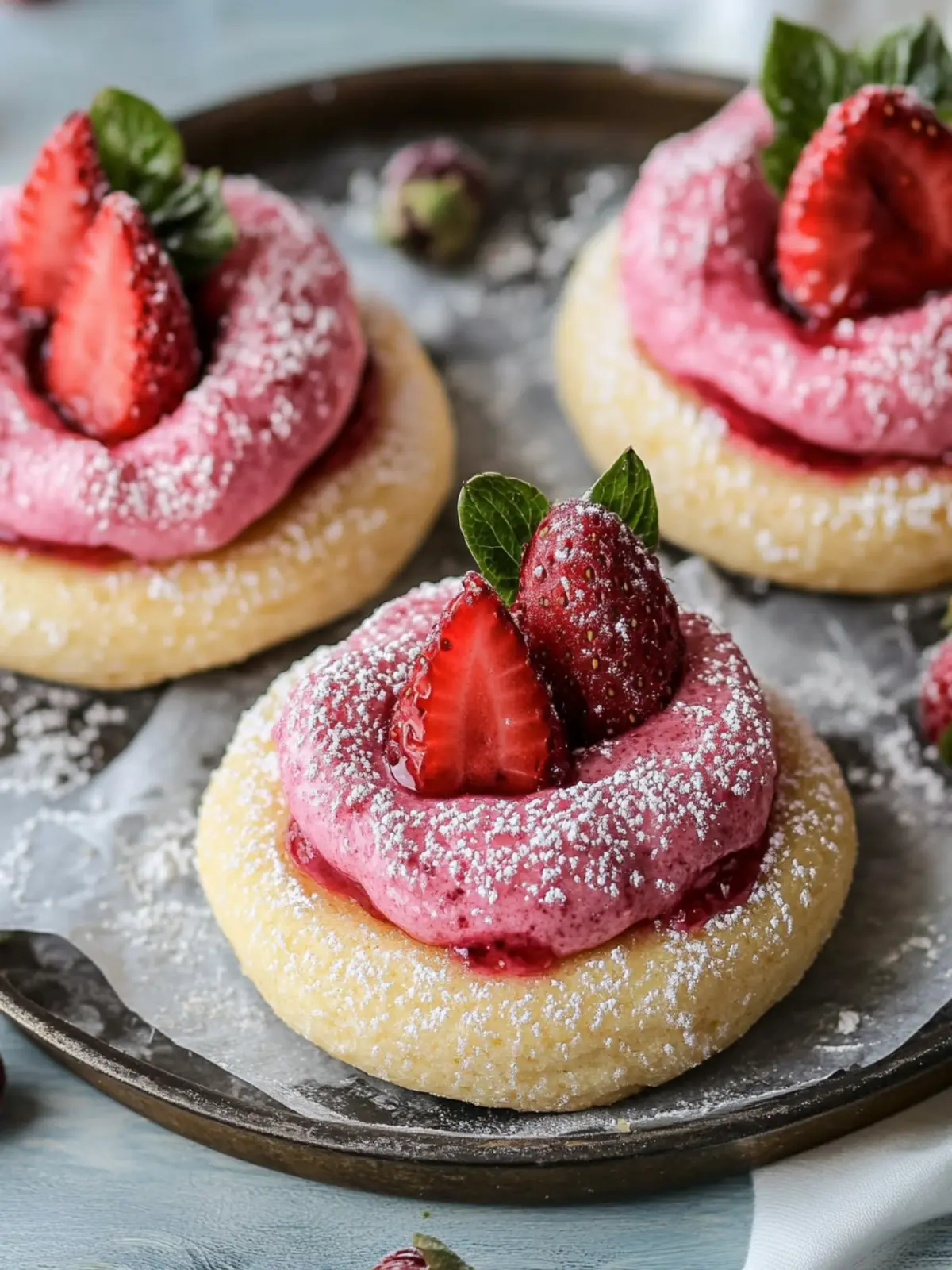 Erdbeer-Kuss-Kekse: Fluffige Leckerbissen mit Schokoüberraschung 2 Erdbeer-Kuss-Kekse