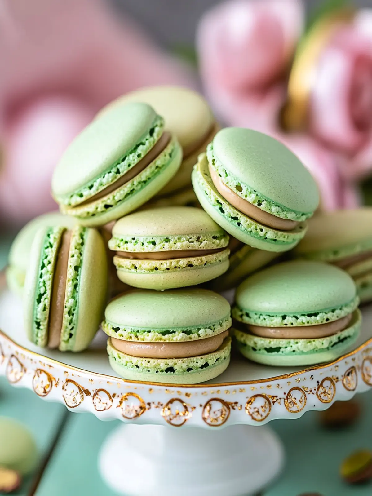 Pistazien-Macarons: Knusprig, cremig und einfach unwiderstehlich 3 Pistazien-Macarons