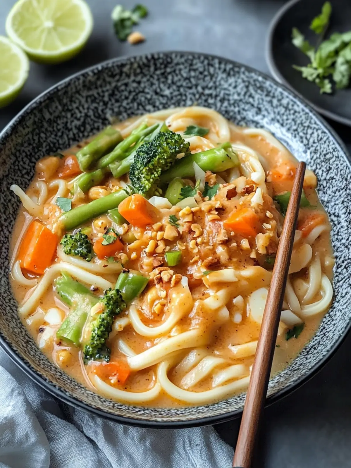 Udon-Nudeln mit Erdnusssauce und Gemüse schnell und lecker 5 Udon-Nudeln mit Erdnusssauce und Gemüse