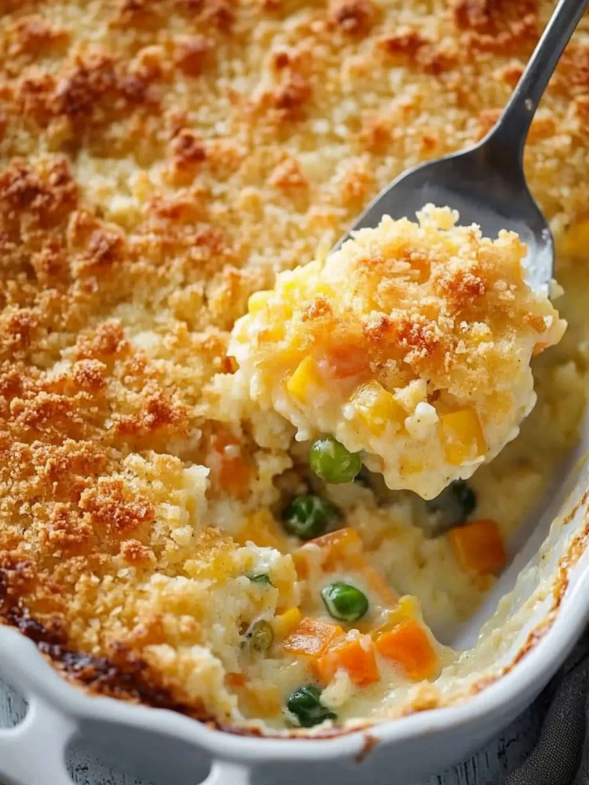 Cremiger Gemüseauflauf mit Cheddar und Ritz-Crackern 5 Cremiger Gemüseauflauf mit Cheddar und Ritz-Cracker-Belag