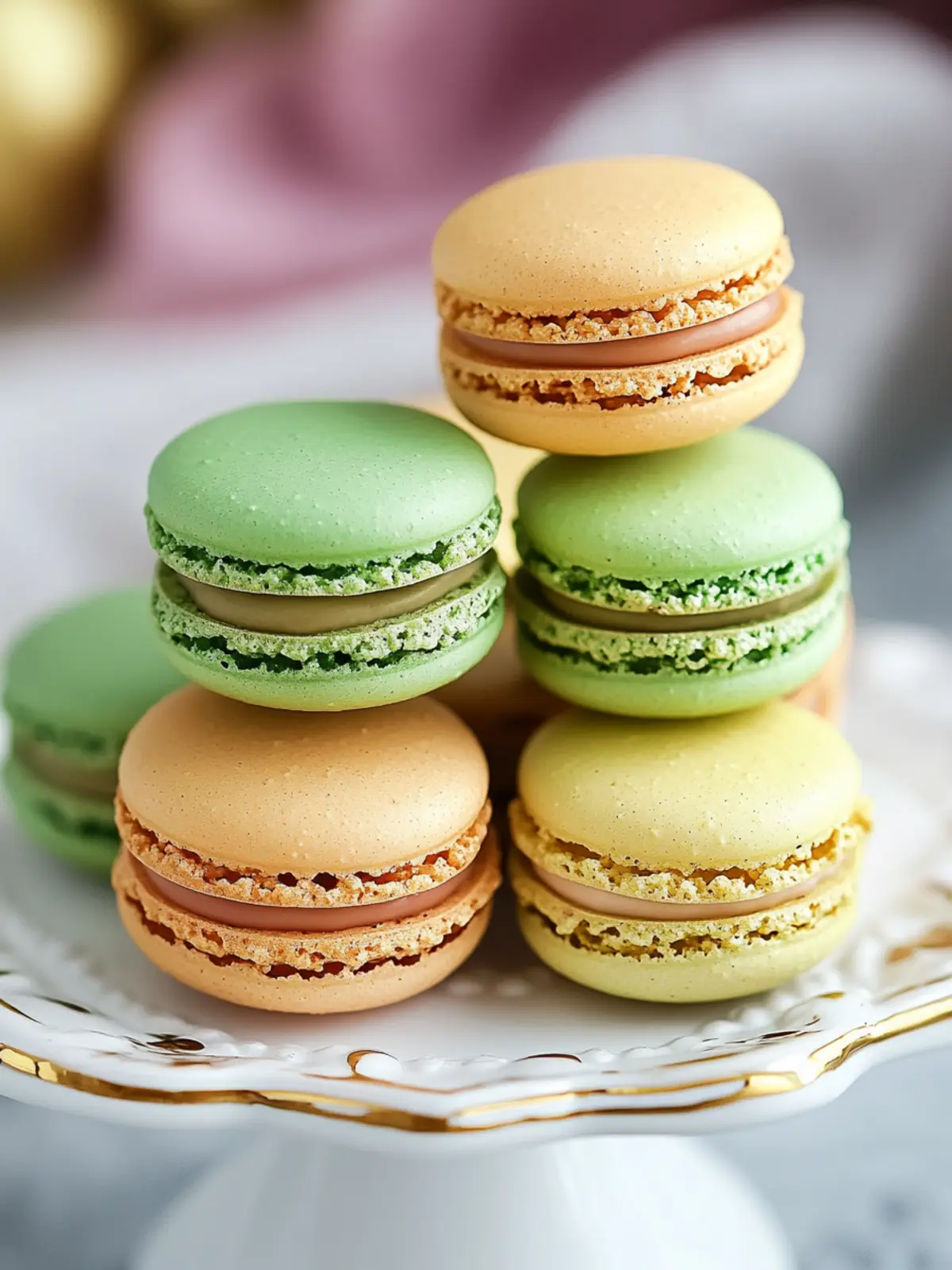 Pistazien-Macarons: Knusprig, cremig und einfach unwiderstehlich 2 Pistazien-Macarons