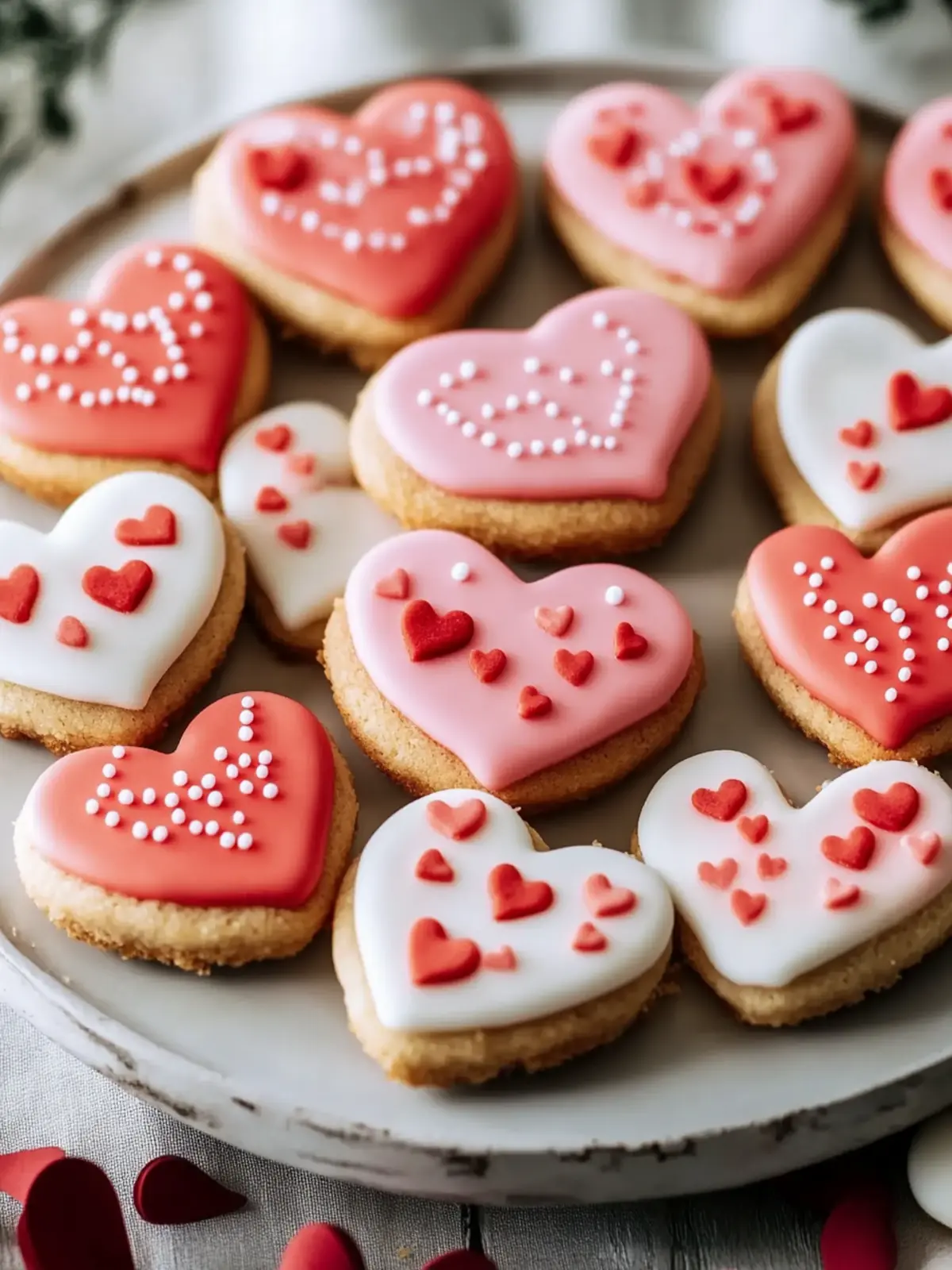 Valentinstag Zuckerkekse mit rotem Royal-Icing für Herzensköche 4 Valentinstag Zuckerkekse mit rotem Royal-Icing