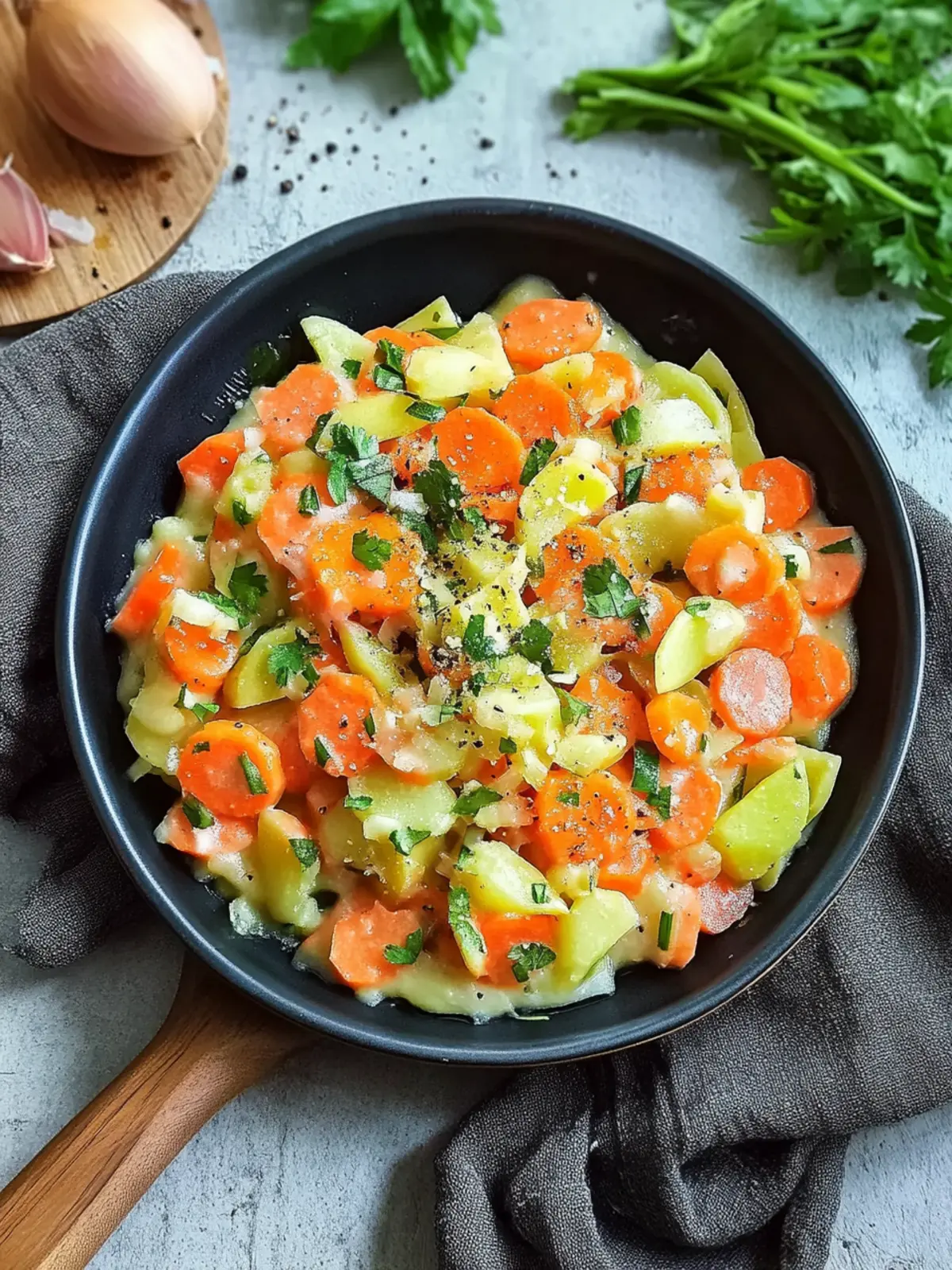 Kartoffel- und Kohlrabi-Pfanne mit Karotten für schnelle Genussmomente 4 Kartoffel- und Kohlrabi-Pfanne mit Karotten
