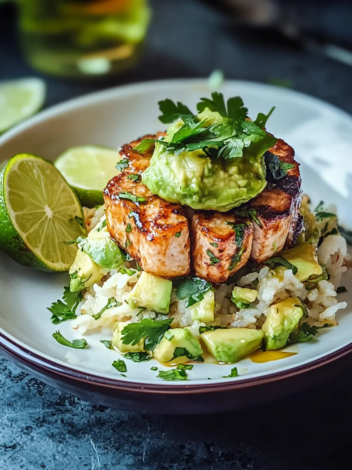 Honig-Limetten-Hühnchen & Avocado-Reis-Stapel – Ein Genuss-Must-Have 2 Honig-Limetten-Hühnchen & Avocado-Reis-Stapel