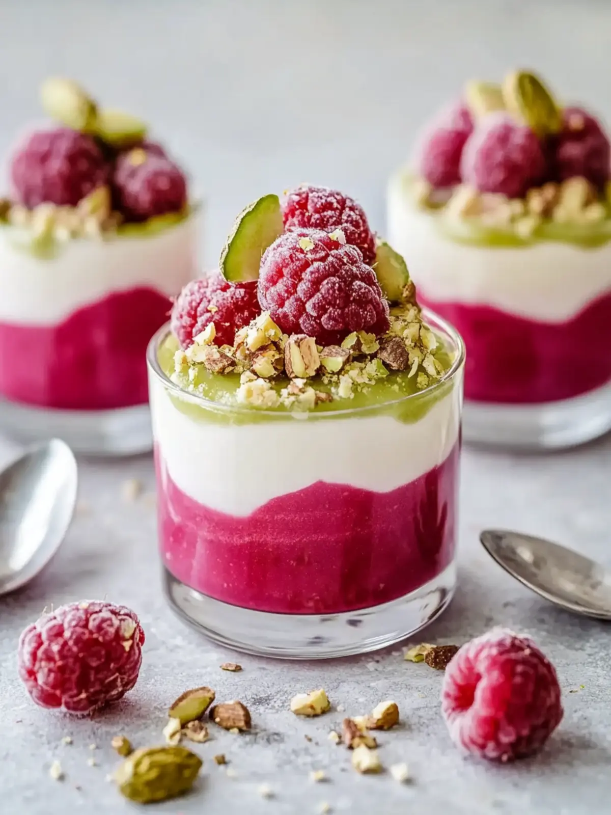 Himbeer- und Pistazienmousse-Törtchen leicht gemacht und unwiderstehlich! 5 Himbeer- und Pistazienmousse-Törtchen leicht gemacht