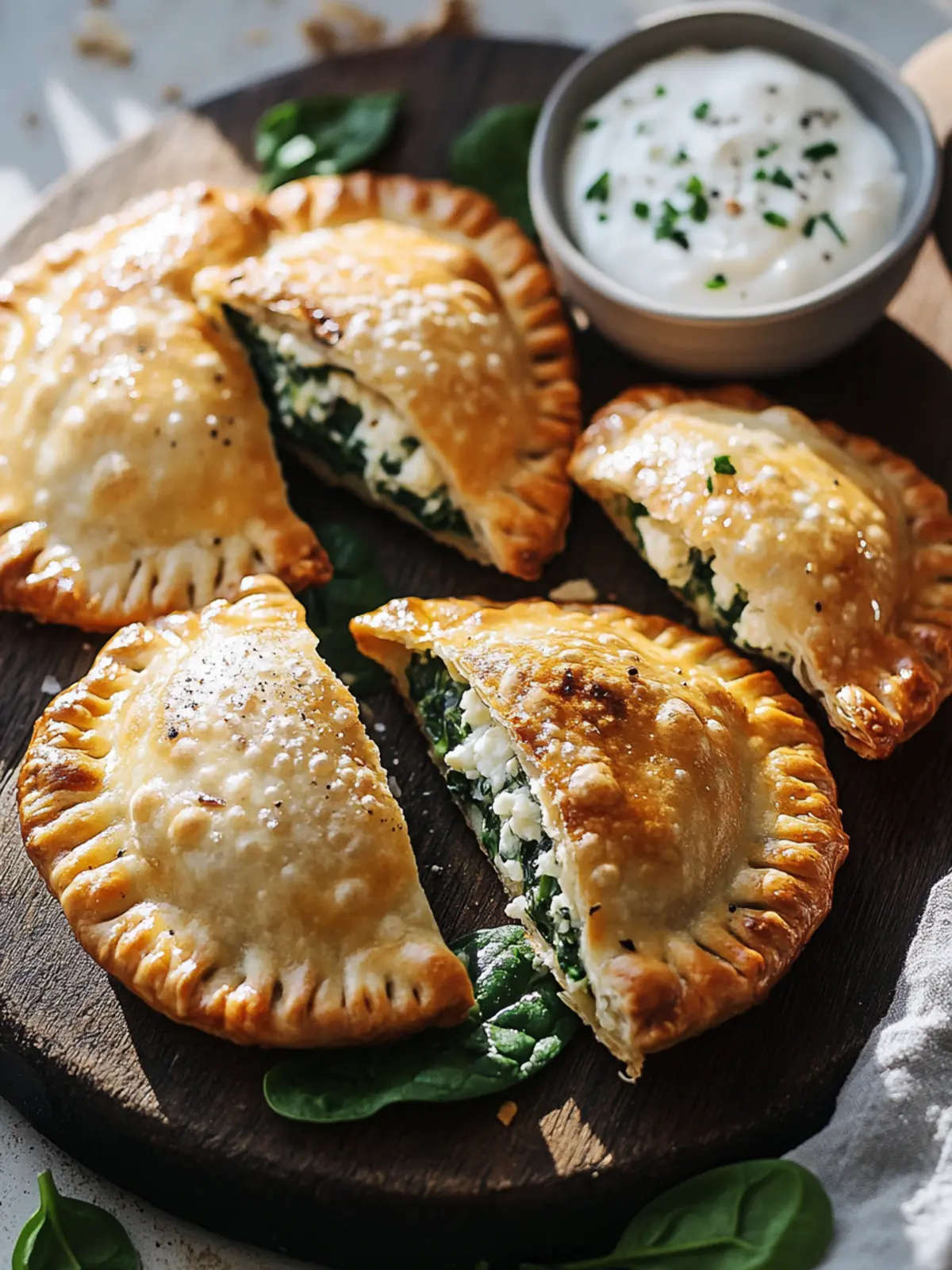 Vegetarische Empanadas mit Spinat- und Fetakäsefüllung: Ein Genuss 2 Vegetarische Empanadas mit Spinat- und Fetakäsefüllung