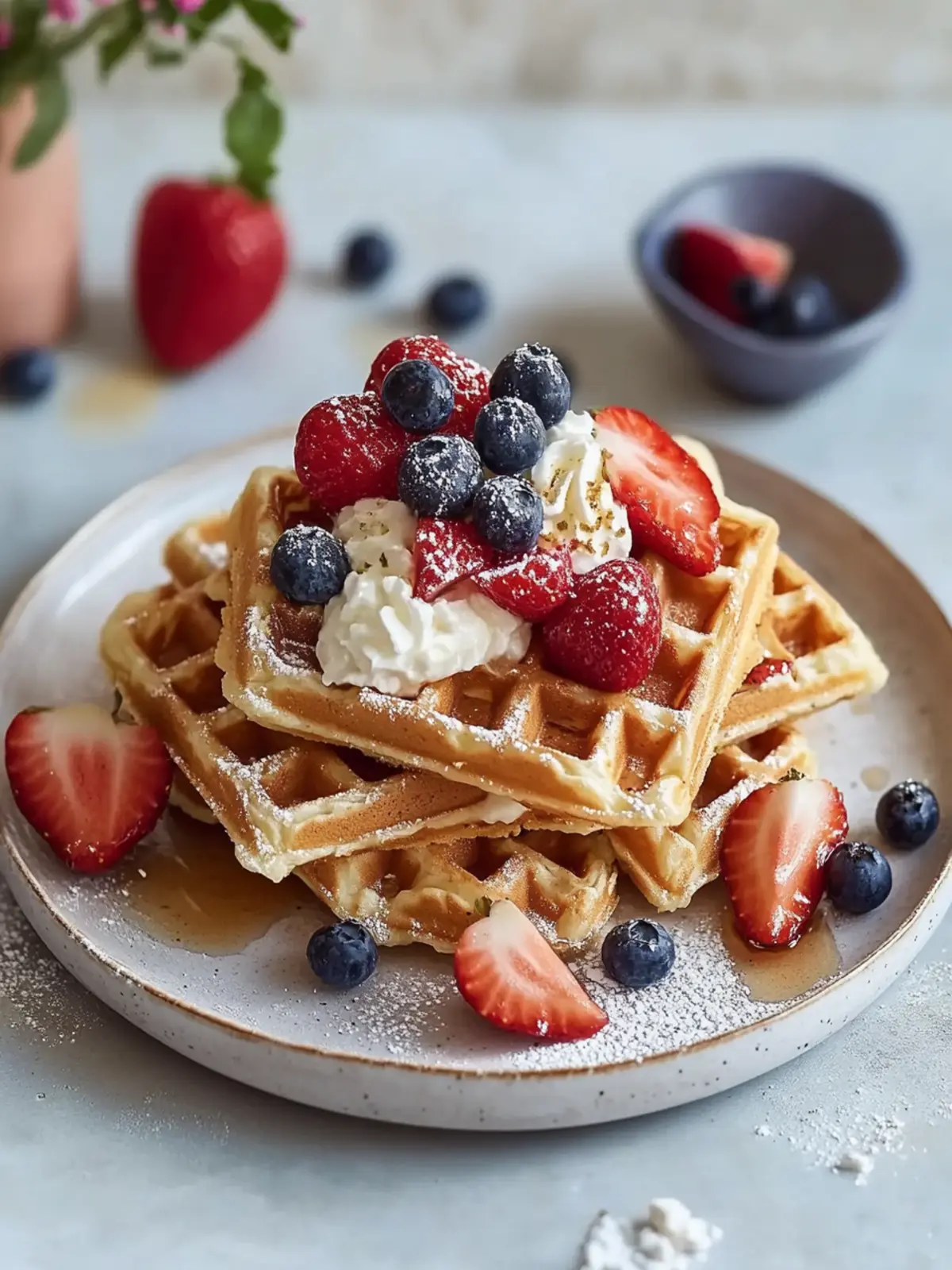 Glutenfreie Hüttenkäsewaffeln mit Hafer: Proteinreicher Genuss 2 Glutenfreie Hüttenkäsewaffeln mit Hafer