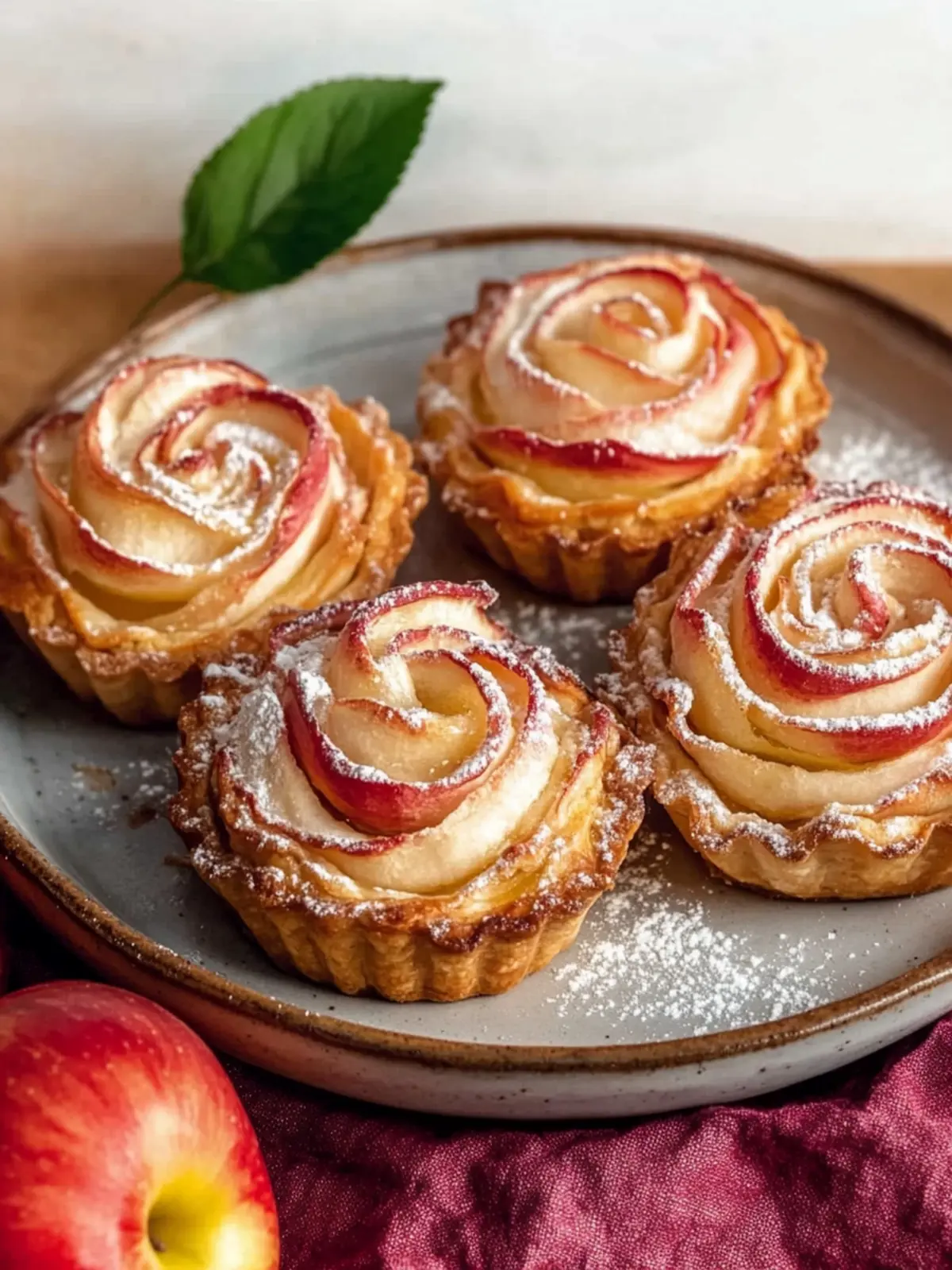 Apfel Blätterteig Rosetten – Einfach, köstlich und schnell! 4 Apfel Blätterteig Rosetten