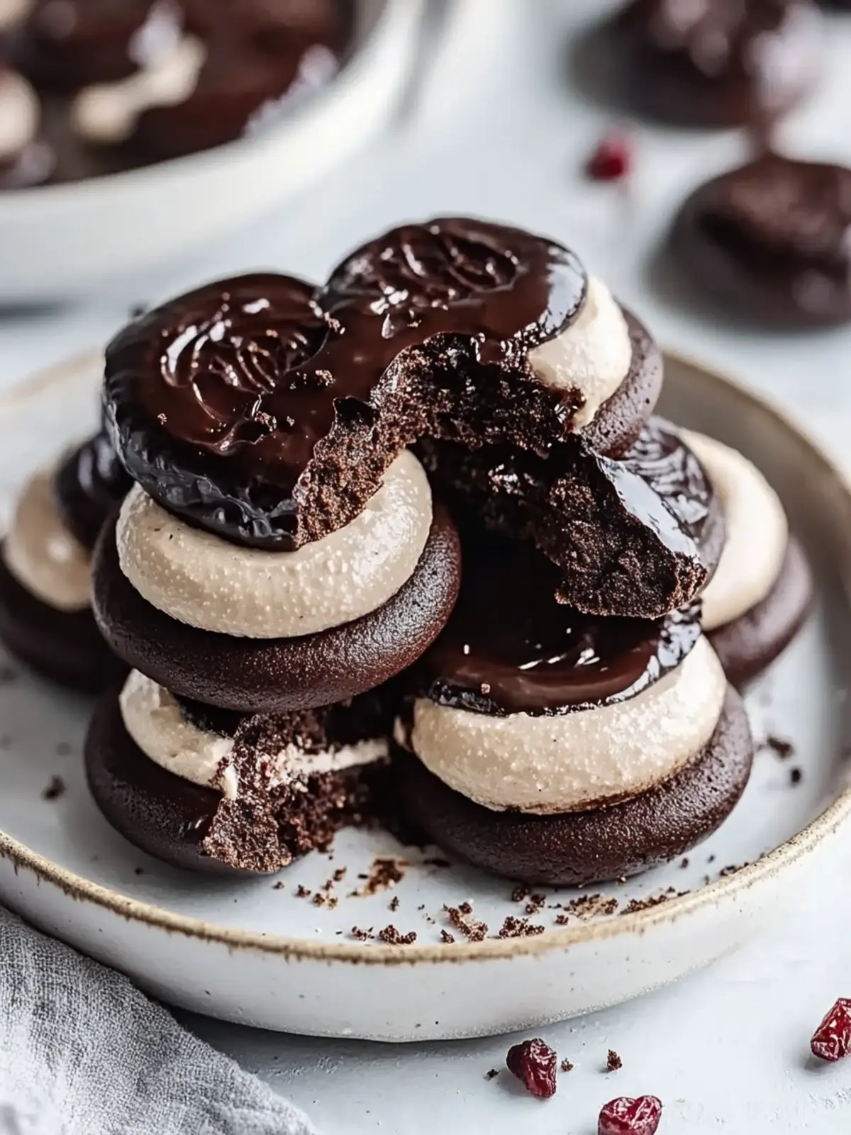 Schokoladen-Daumenabdruckkekse mit himmlischer Ganache 2 Schokoladen-Daumenabdruckkekse