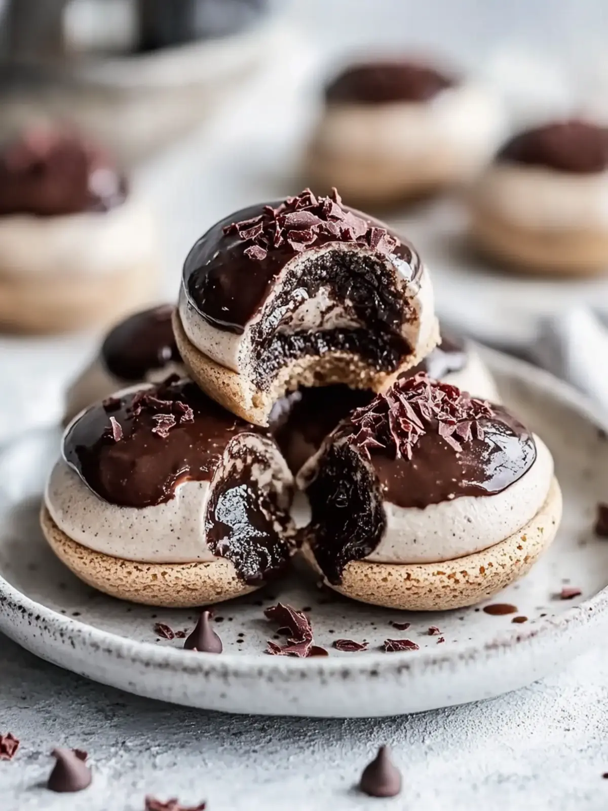 Schokoladen-Daumenabdruckkekse mit himmlischer Ganache 4 Schokoladen-Daumenabdruckkekse