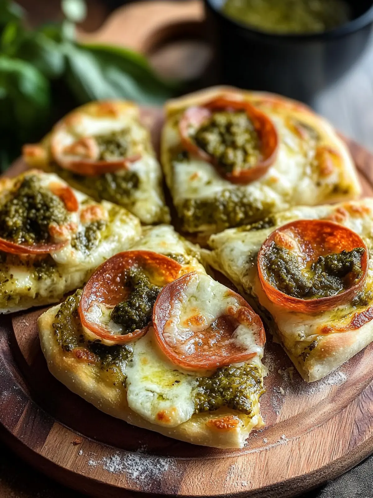 Pizza-Schnecken mit Pesto und Mozzarella für den perfekten Snack 4 Pizza-Schnecken mit Pesto und Mozzarella