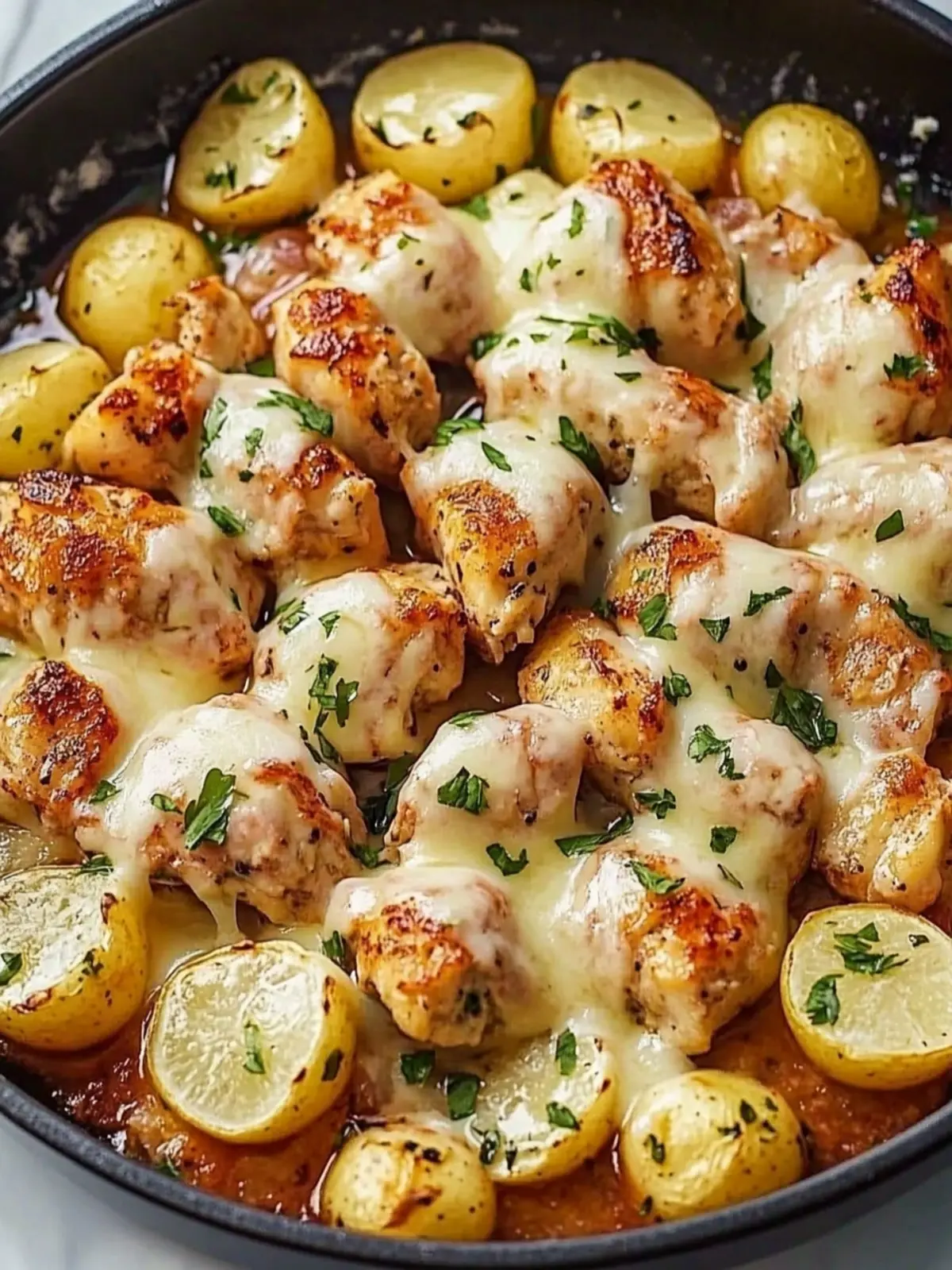 Knoblauch Parmesan Hähnchen und Kartoffeln in einer Pfanne 5 Knoblauch Parmesan Hähnchen und Kartoffeln