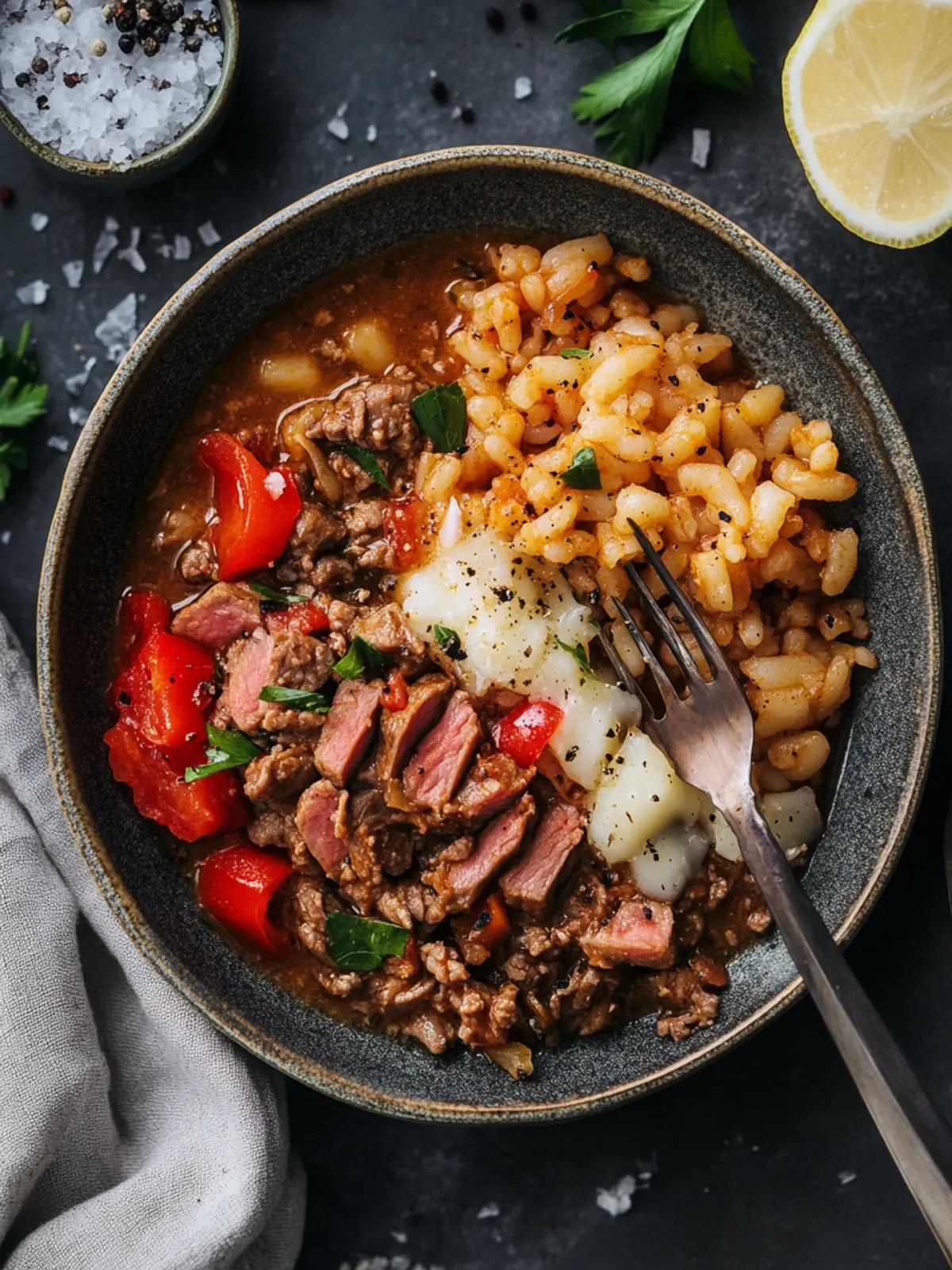 Hackfleisch-Reis-Pfanne mit Paprika für die ganze Familie 5 Hackfleisch-Reis-Pfanne mit Paprika