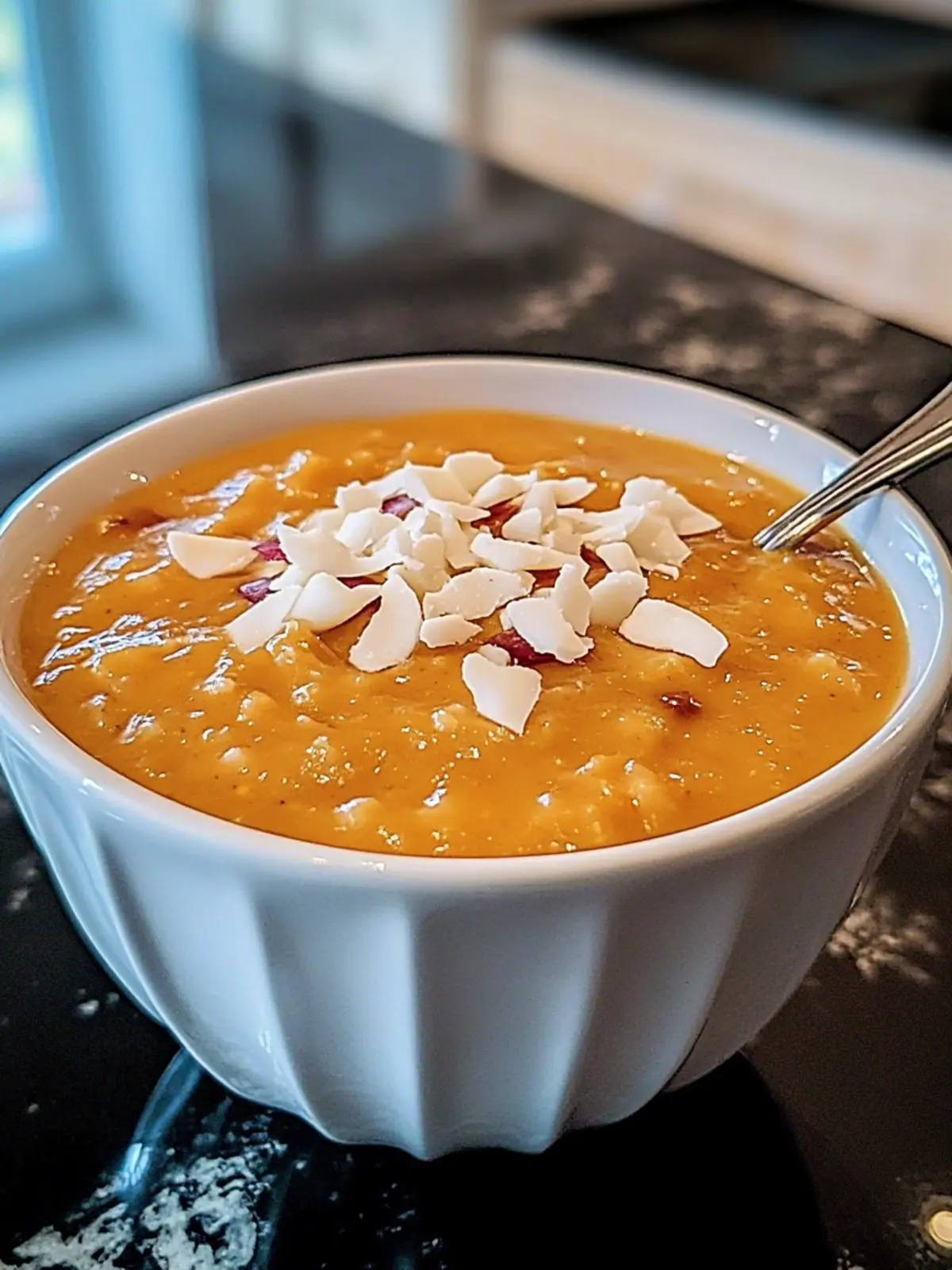 Butternut-Kürbis-Suppe mit Ingwer und Kokosnuss 4 Butternut-Kürbis-Suppe mit Ingwer und Kokosnuss