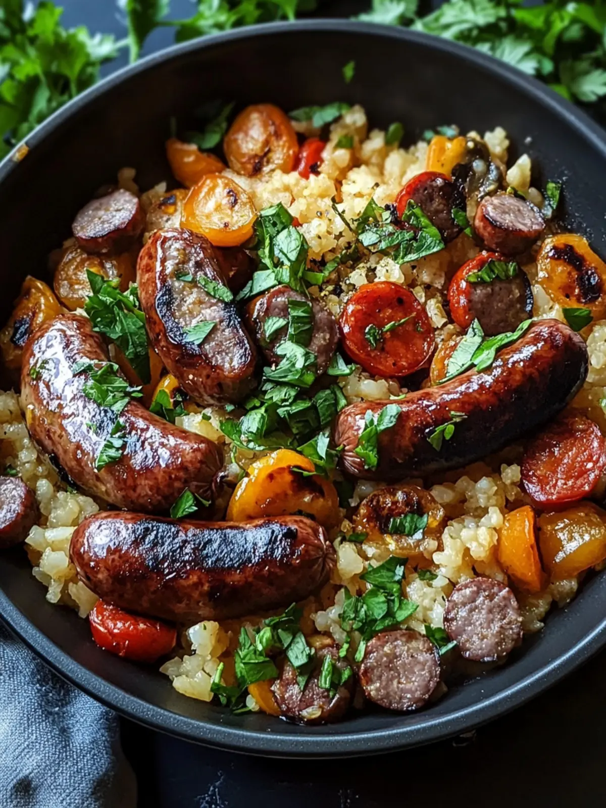 Genussvolle schwarze Bohnen, Wurst und Reis Pfanne für jeden Abend 3 Schwarze Bohnen, Wurst und Reis Pfanne