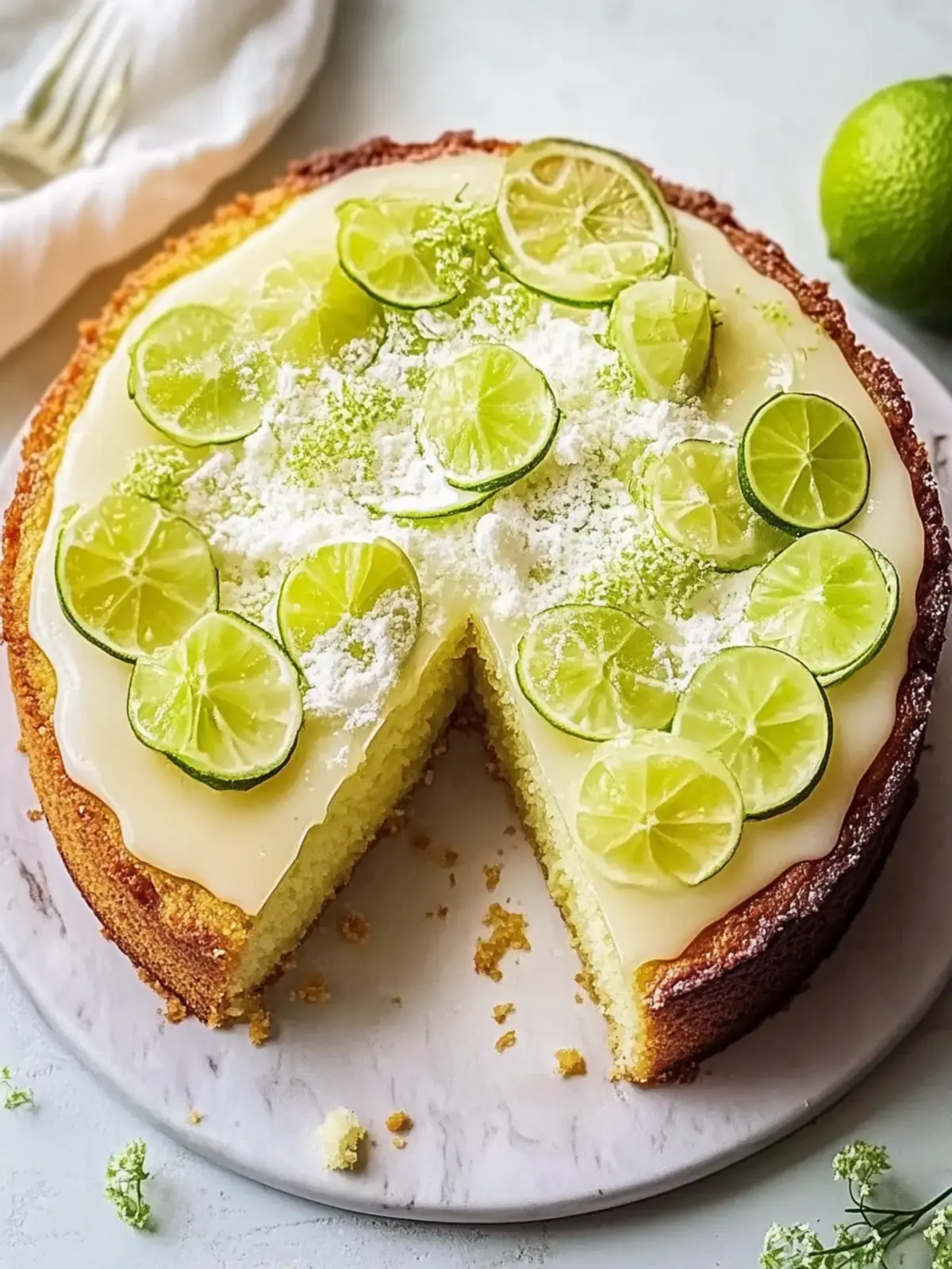 Frischer Schlüssel-Limetten-Pfundkuchen mit zarter Glasur 3 Schlüssel-Limetten-Pfundkuchen