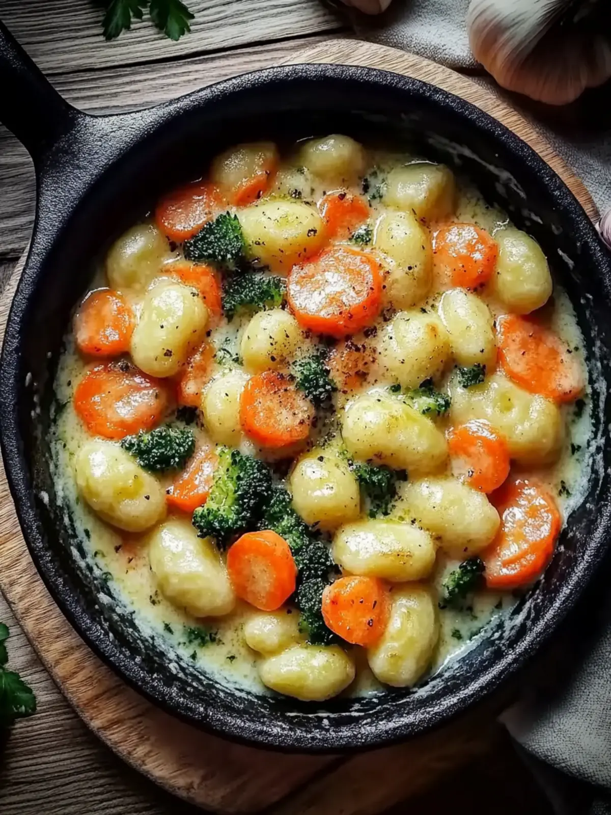 Gnocchi mit cremigem Gemüse für schnelle Genussmomente 5 Gnocchi mit cremigem Gemüse