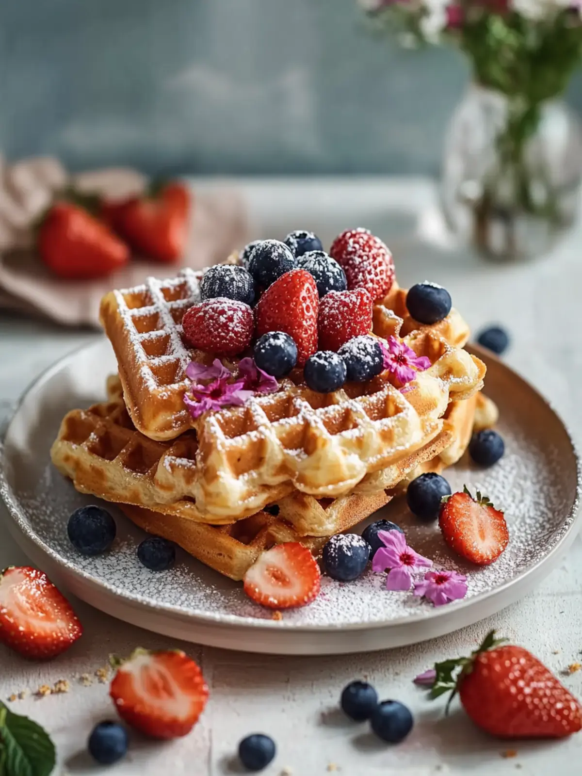 Glutenfreie Hüttenkäsewaffeln mit Hafer: Proteinreicher Genuss 4 Glutenfreie Hüttenkäsewaffeln mit Hafer