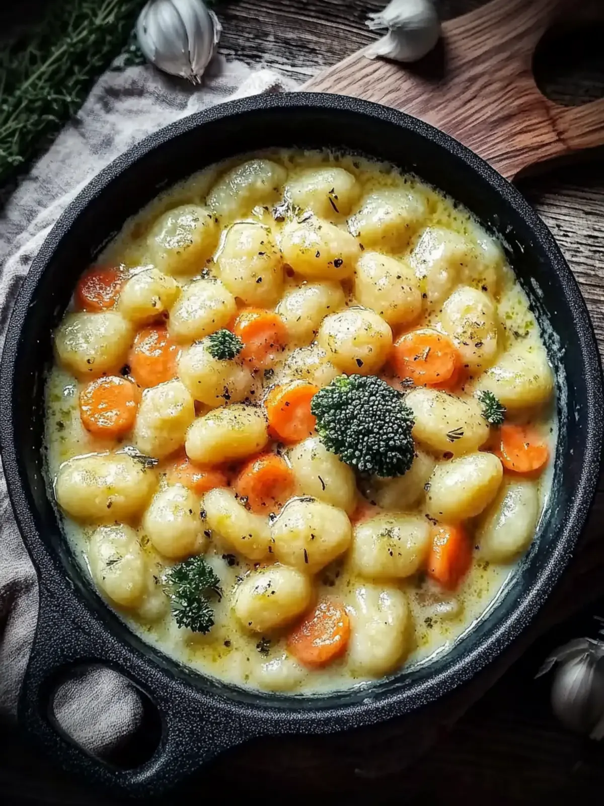 Gnocchi mit cremigem Gemüse für schnelle Genussmomente 4 Gnocchi mit cremigem Gemüse