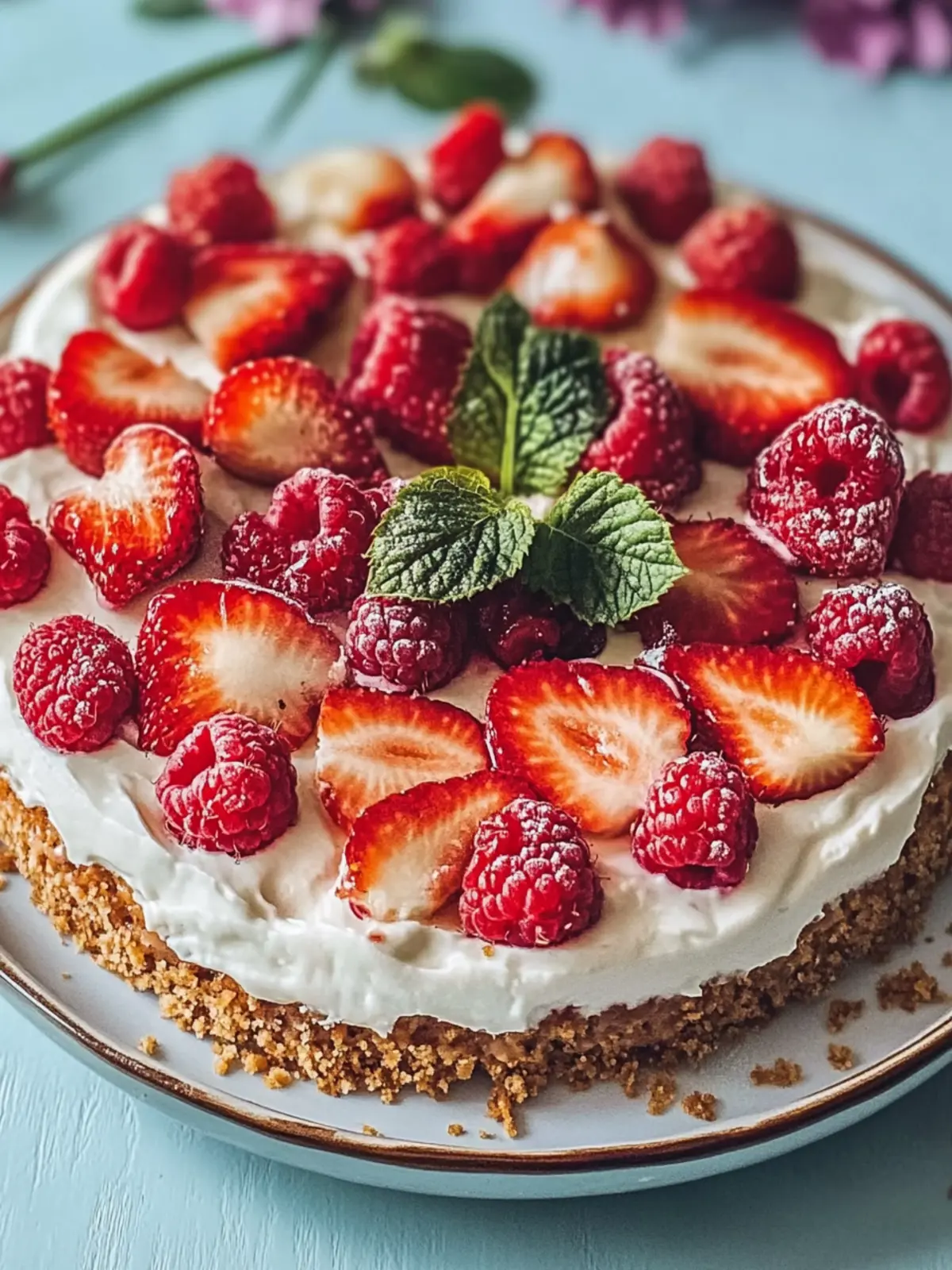 Sahniger No-Bake Erdbeer-Cheesecake Lush Dessert für Genießer 2 No-Bake Erdbeer-Cheesecake Lush Dessert