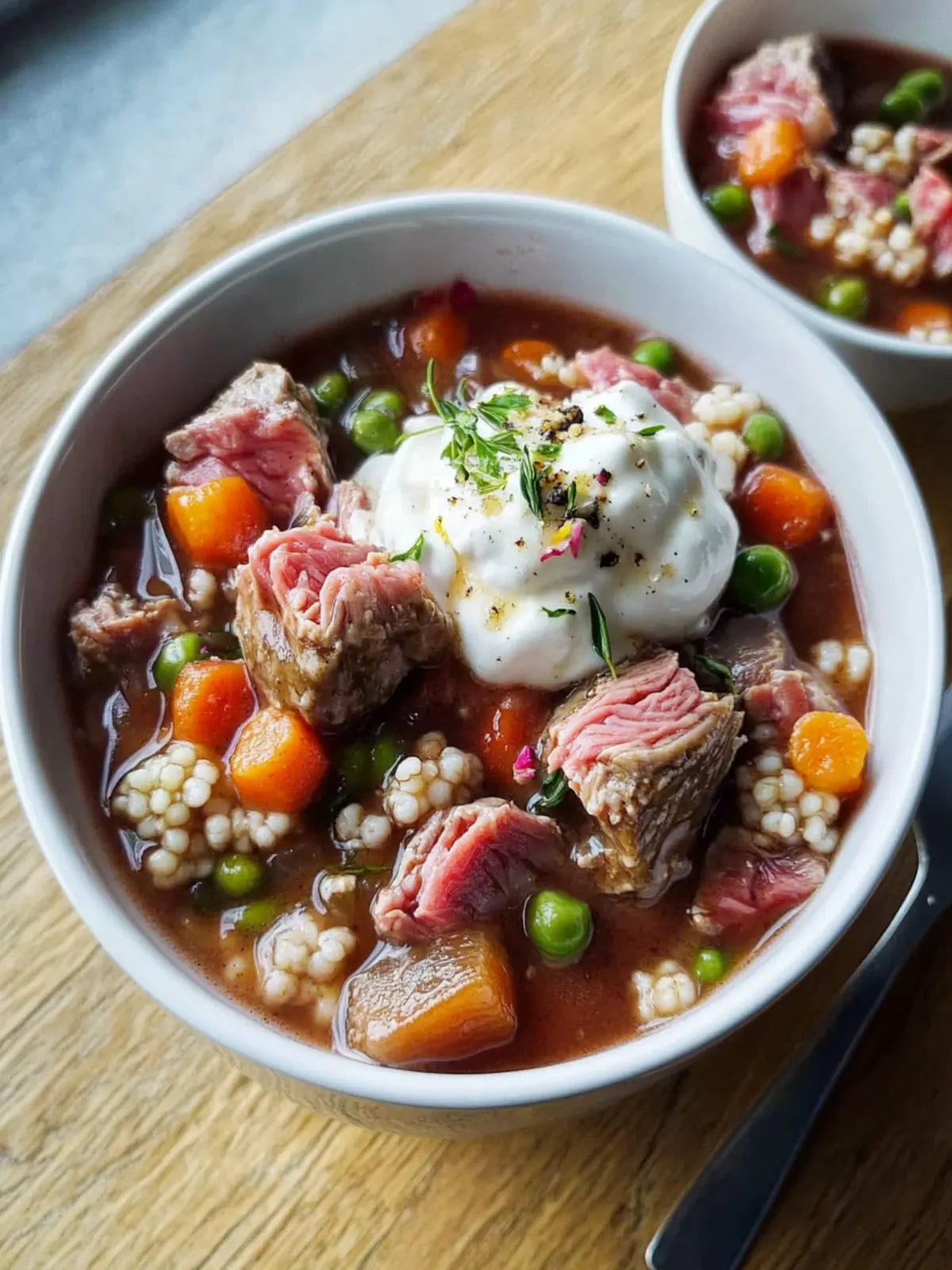 Herzhaftes Rindfleisch- und Gerstensuppe für kuschelige Abende 2 Herzhaftes Rindfleisch- und Gerstensuppe