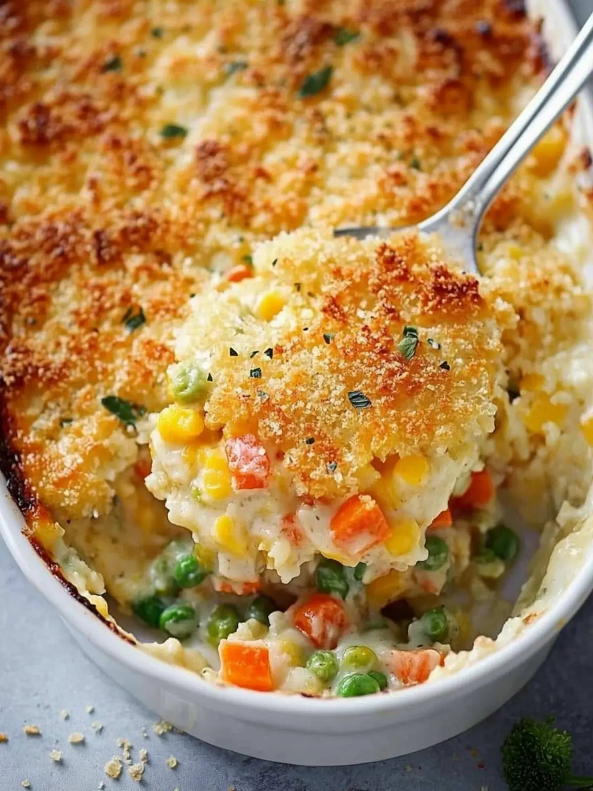 Cremiger Gemüseauflauf mit Cheddar und Ritz-Crackern 4 Cremiger Gemüseauflauf mit Cheddar und Ritz-Cracker-Belag