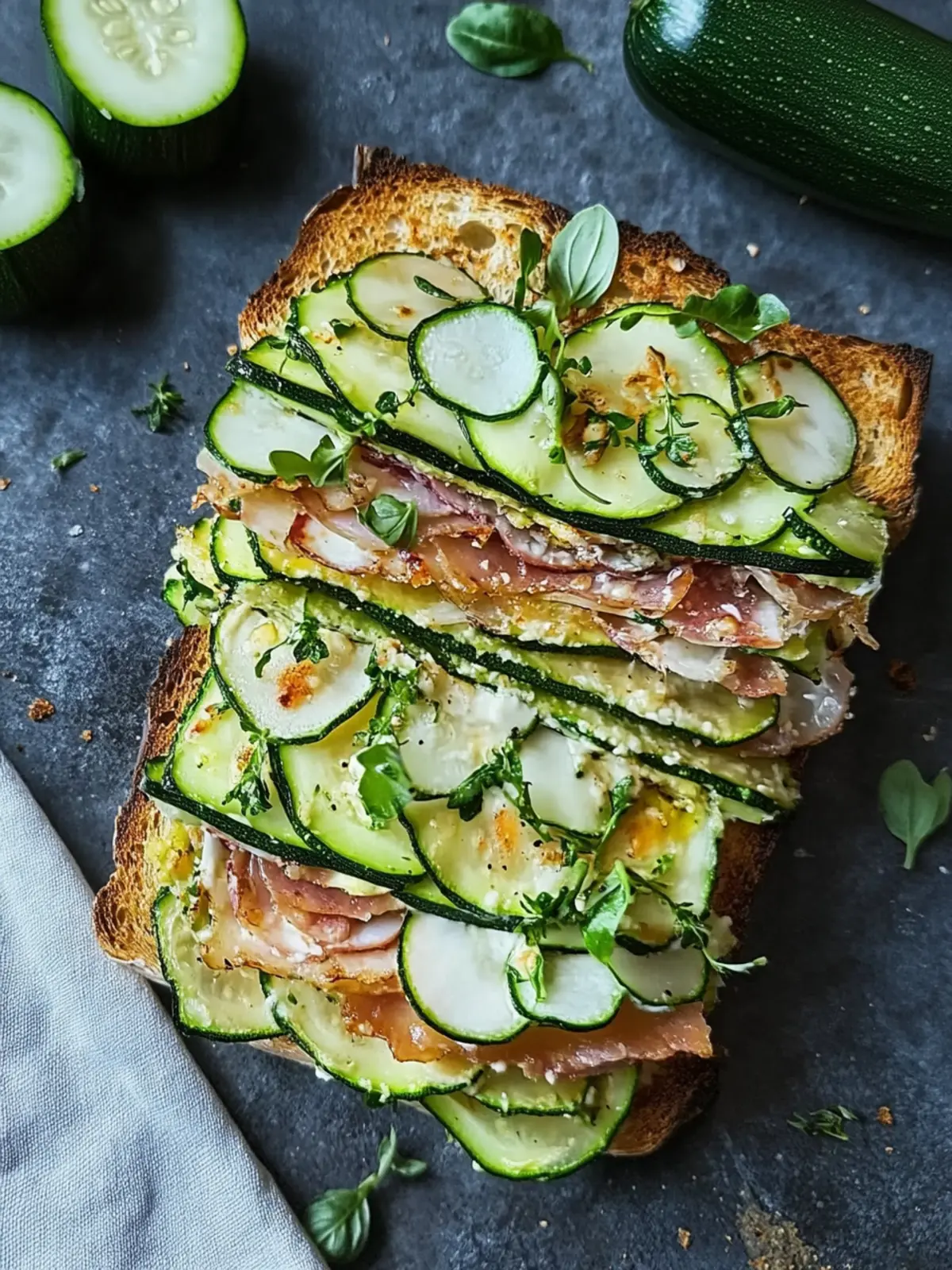 Zucchini-Sandwich: Lecker, Low Carb und Glutenfrei genießen 2 Zucchini-Sandwich