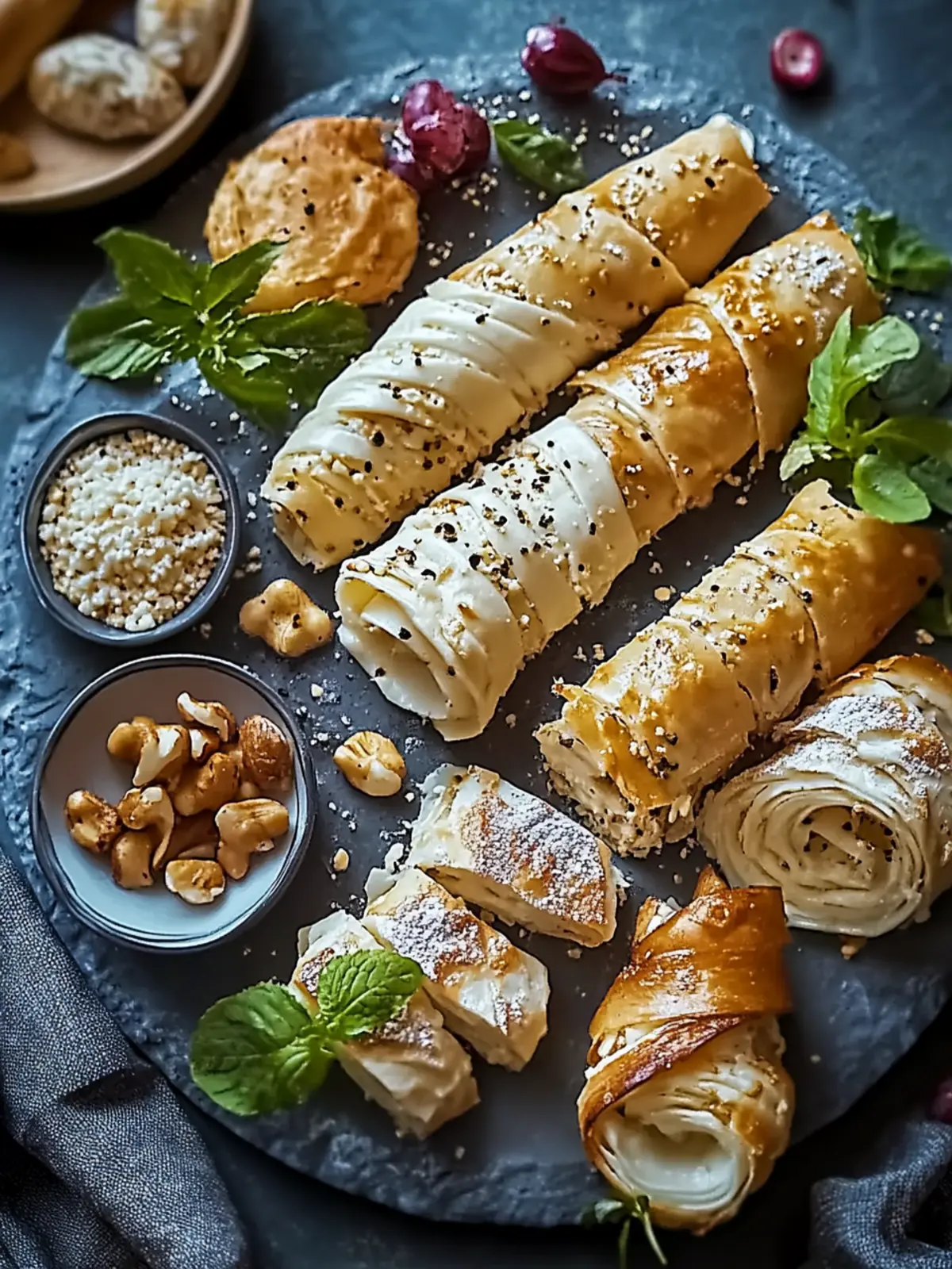 Schinken- und Käse-Blätterteigstangen