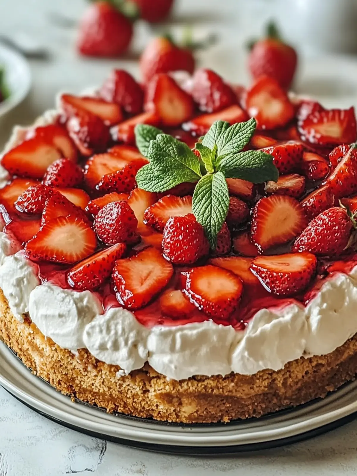 Sahniger No-Bake Erdbeer-Cheesecake Lush Dessert für Genießer 4 No-Bake Erdbeer-Cheesecake Lush Dessert