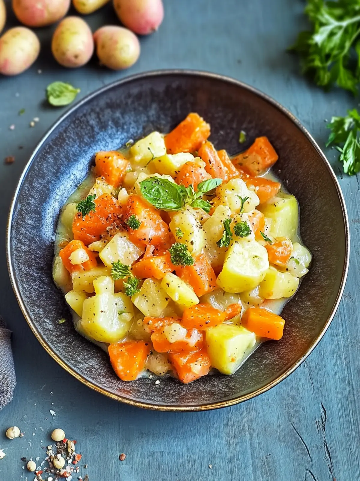 Kartoffel- und Kohlrabi-Pfanne mit Karotten für glückliche Gaumen 5 Kartoffel- und Kohlrabi-Pfanne mit Karotten