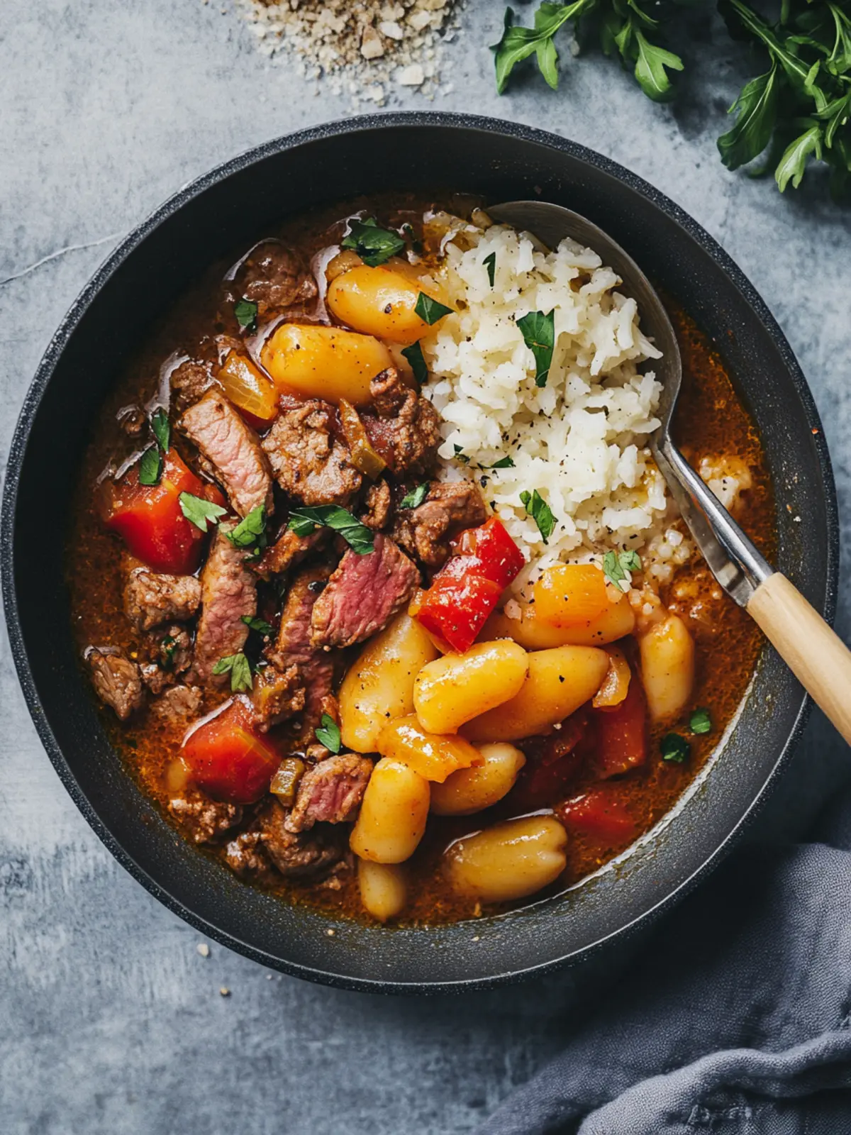 Hackfleisch-Reis-Pfanne mit Paprika für die ganze Familie 4 Hackfleisch-Reis-Pfanne mit Paprika