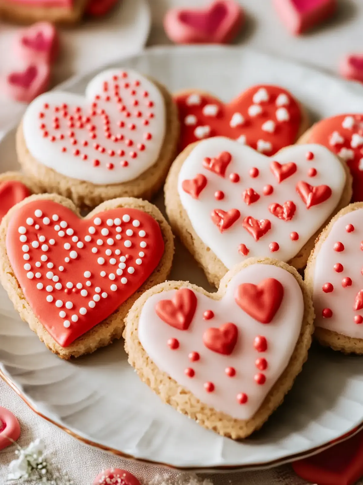 Valentinstag Zuckerkekse mit rotem Royal-Icing für Herzensköche 3 Valentinstag Zuckerkekse mit rotem Royal-Icing