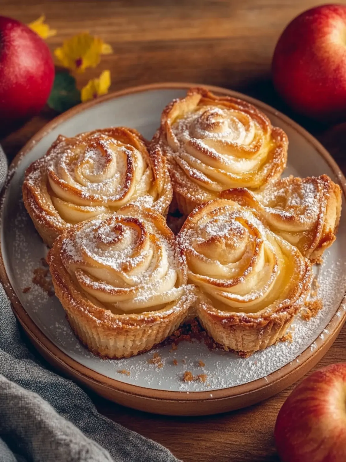 Apfel Blätterteig Rosetten – Einfach, köstlich und schnell! 2 Apfel Blätterteig Rosetten