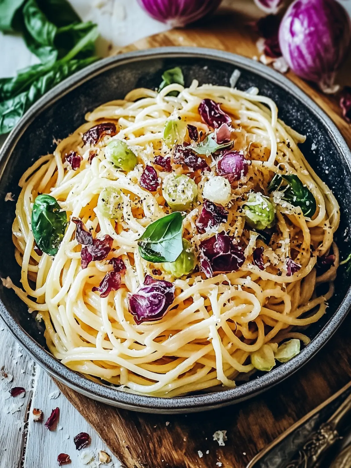 Cremige Spaghetti mit Rosenkohl für die perfekte Wohlfühlzeit 2 Spaghetti mit Rosenkohl