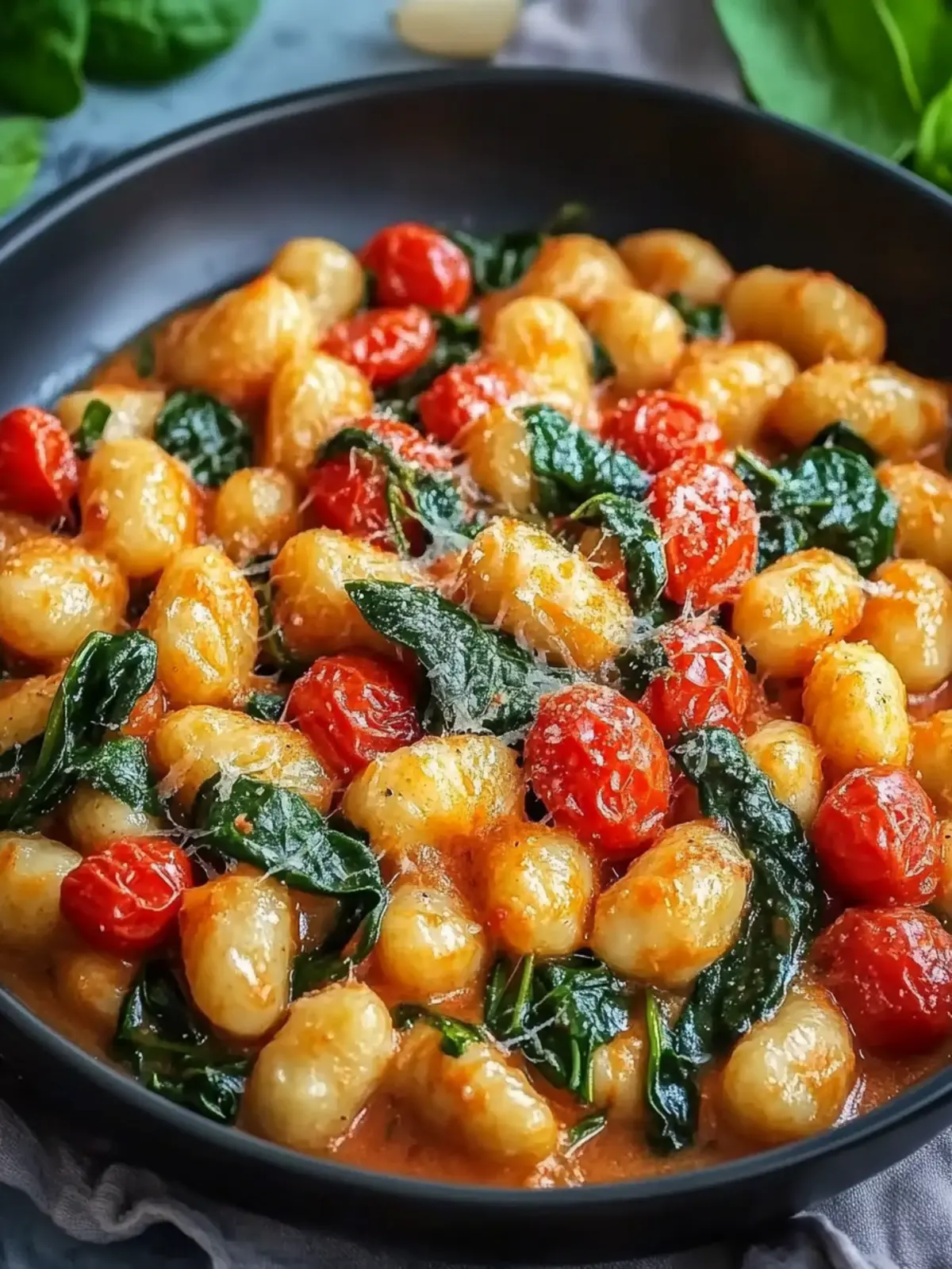 Gnocchi-Pfanne mit Tomate & Spinat: Schnell, Gesund und Lecker 4 Schnelles Gnocchi-Pfanne mit Tomate & Spinat