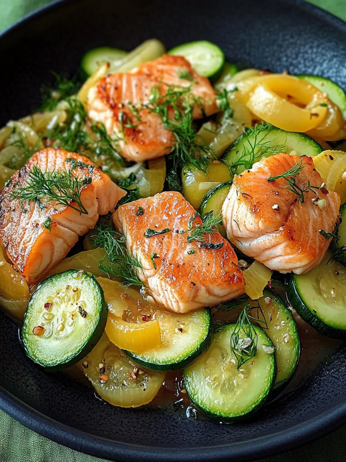 Schnelle Zucchini-Pfanne mit Lachs für ein gesundes Dinner 3 Zucchini-Pfanne mit Lachs