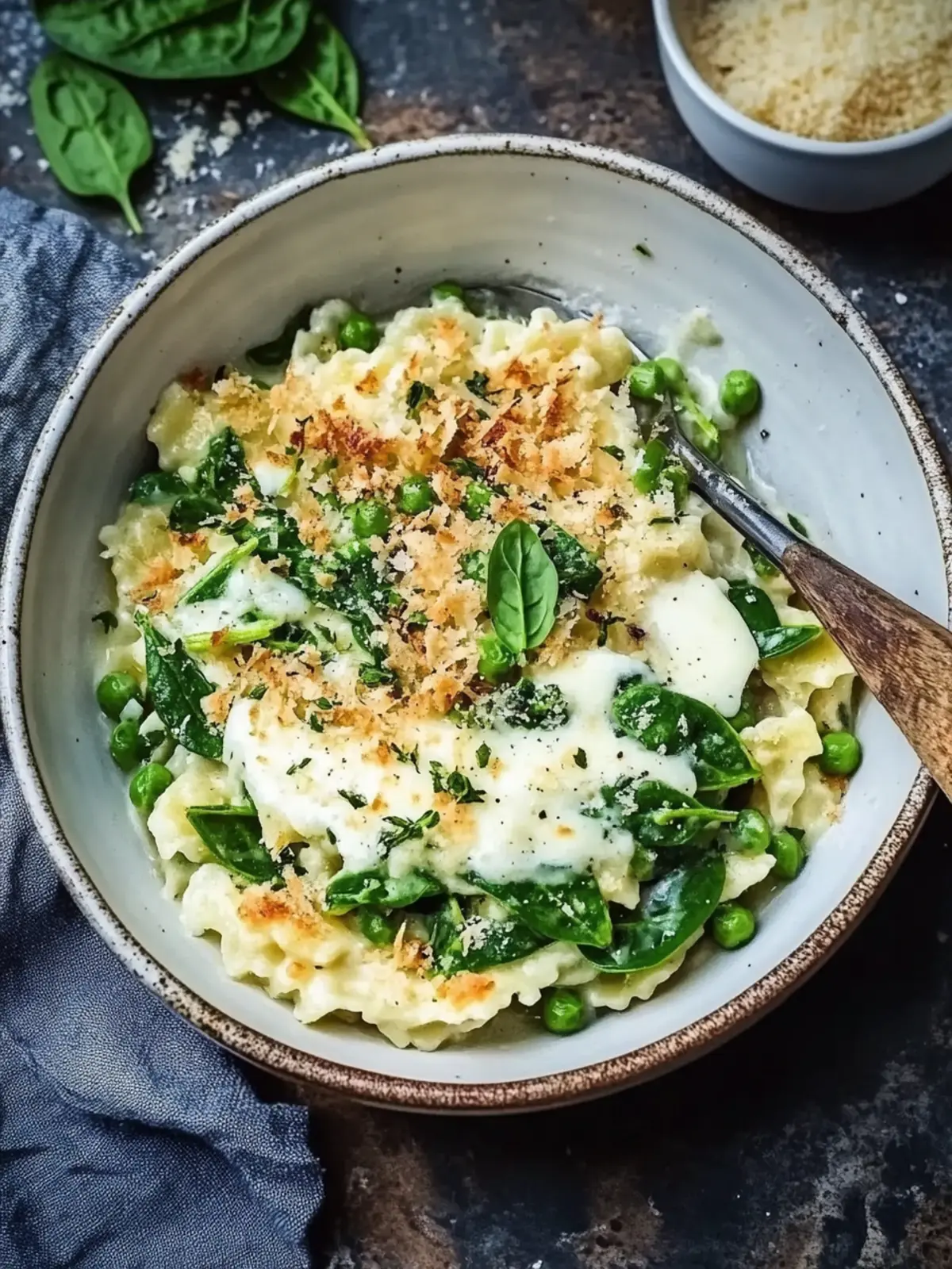 Spinatspätzle mit Käse und gebratenen Zwiebeln für genussvolle Abende 3 Spinatspätzle mit Käse und gebratenen Zwiebeln